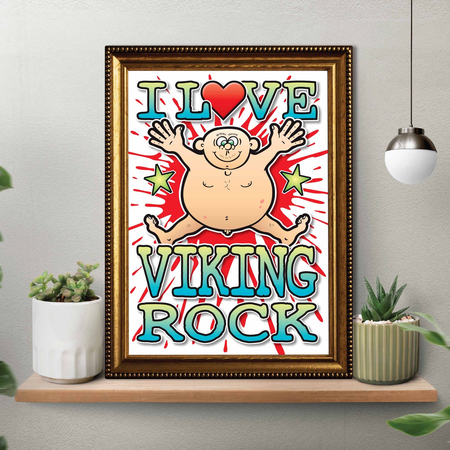 Viking Rock Art Print / Love Music Poster / Wall Décor / Rock Guru
