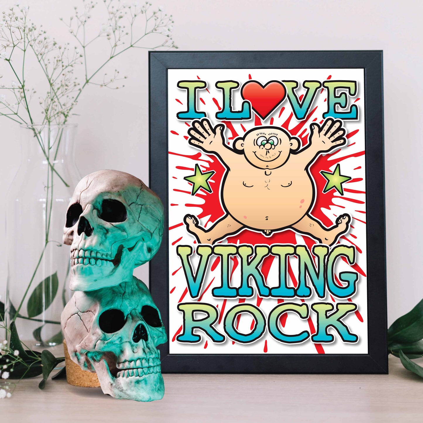 Viking Rock Art Print / Love Music Poster / Wall Décor / Rock Guru