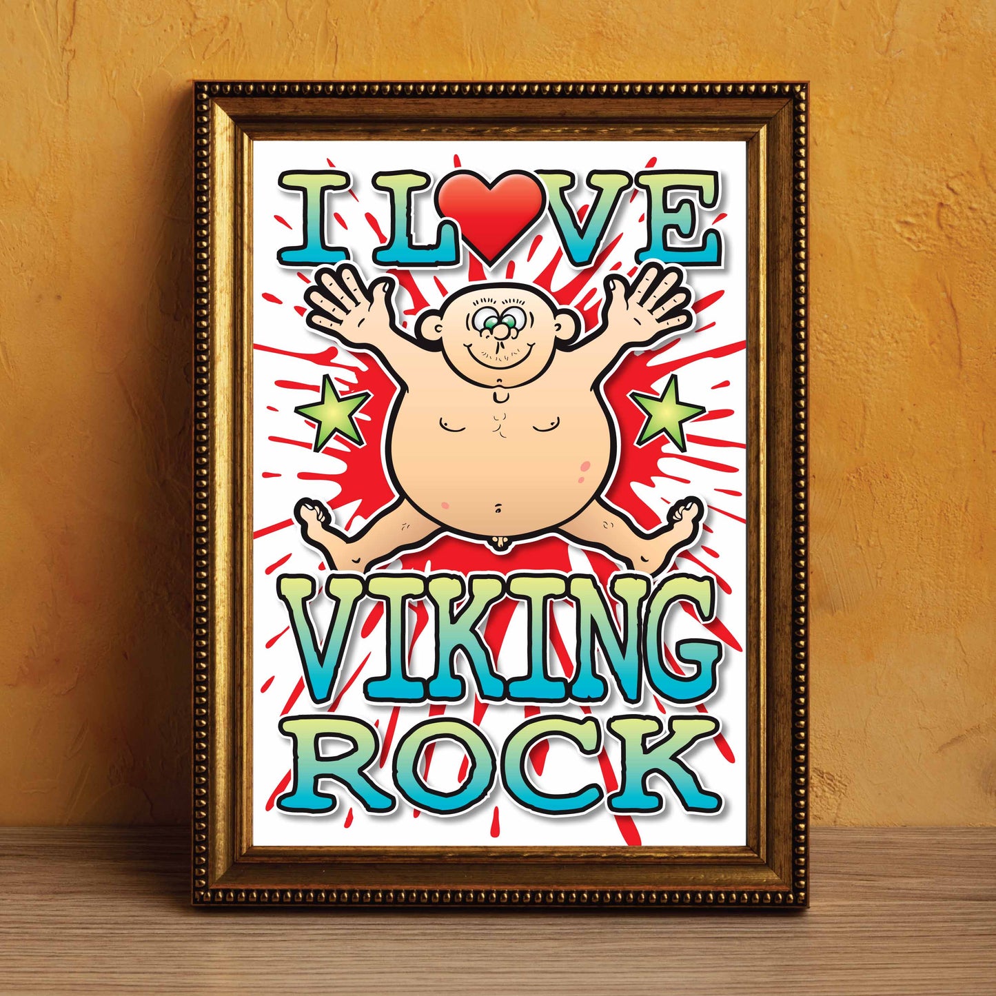 Viking Rock Art Print / Love Music Poster / Wall Décor / Rock Guru