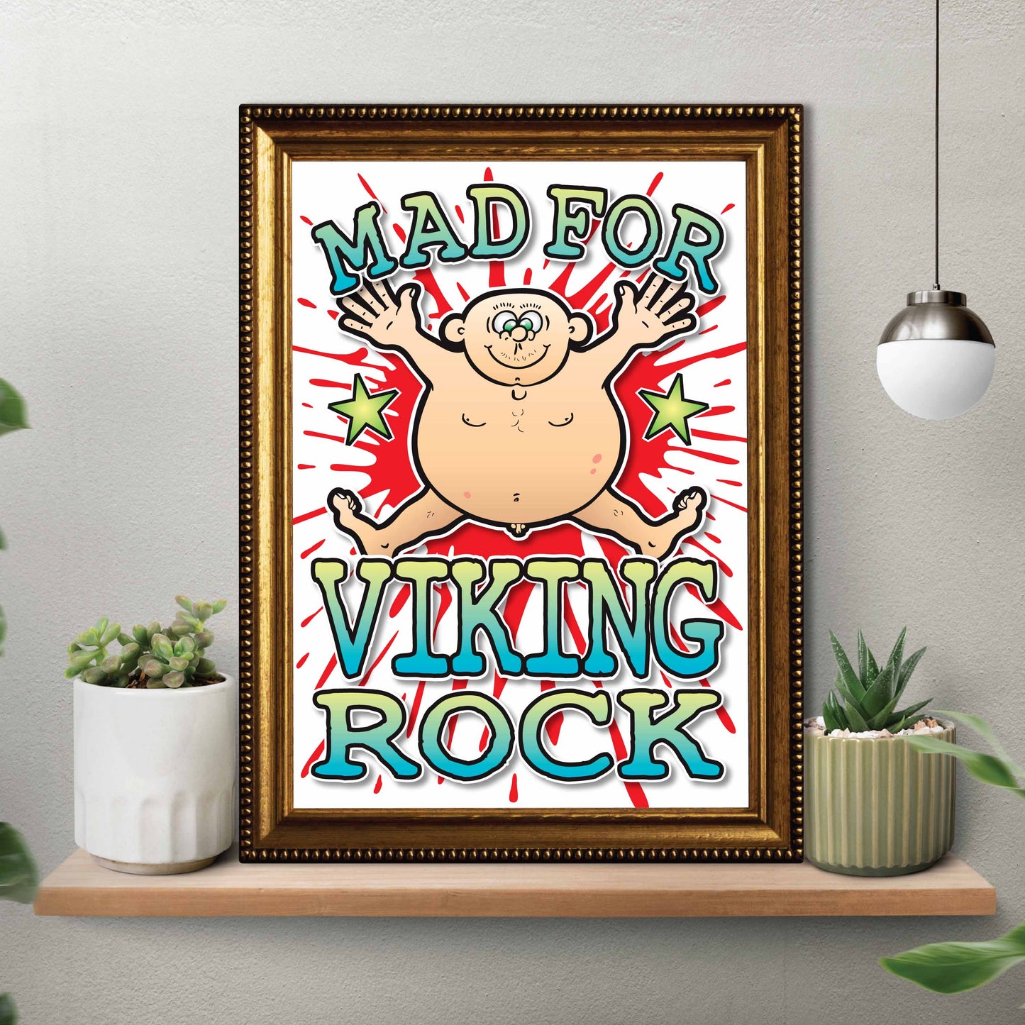 Viking Rock Art Print / Mad For Music Poster / Wall Décor