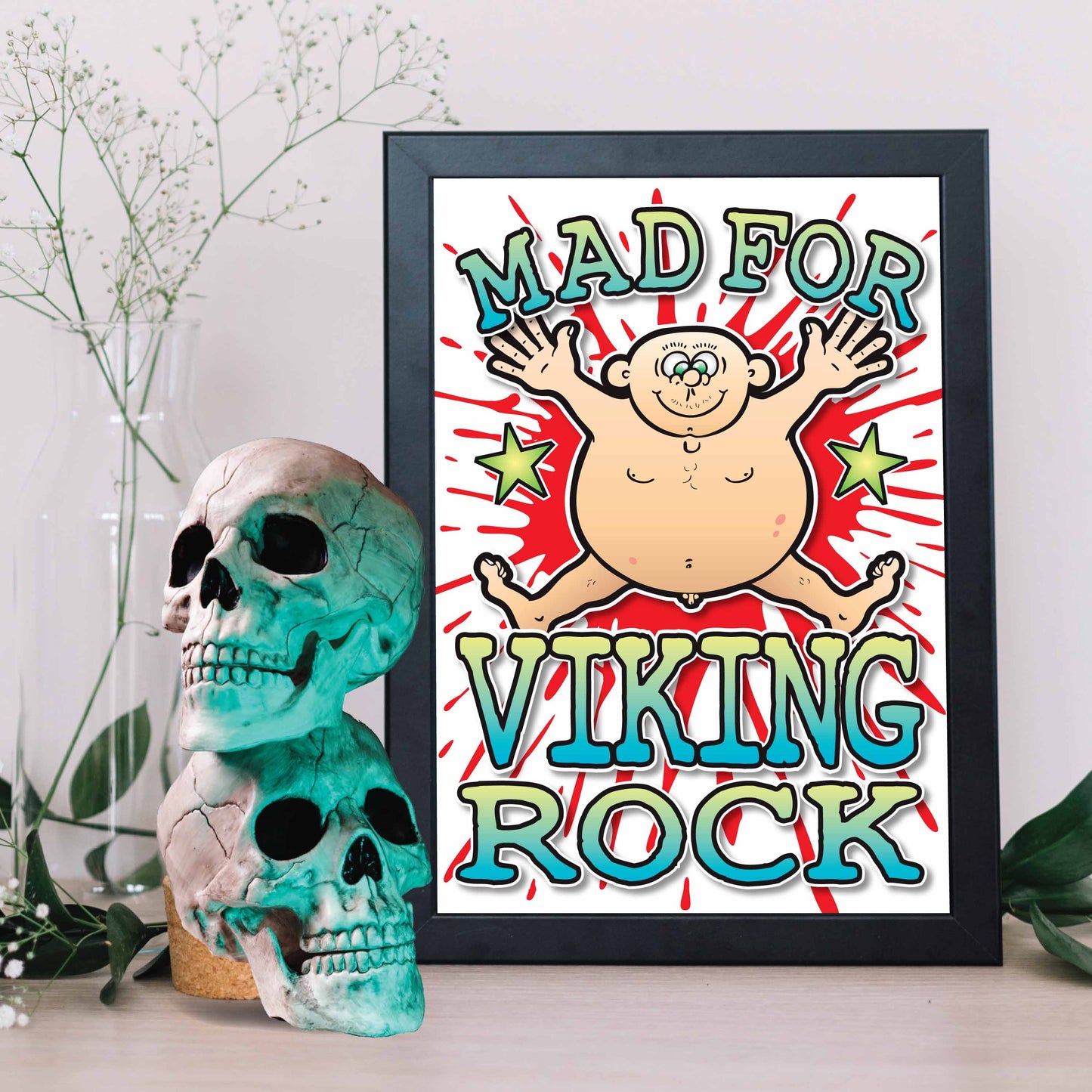 Viking Rock Art Print / Mad For Music Poster / Wall Décor
