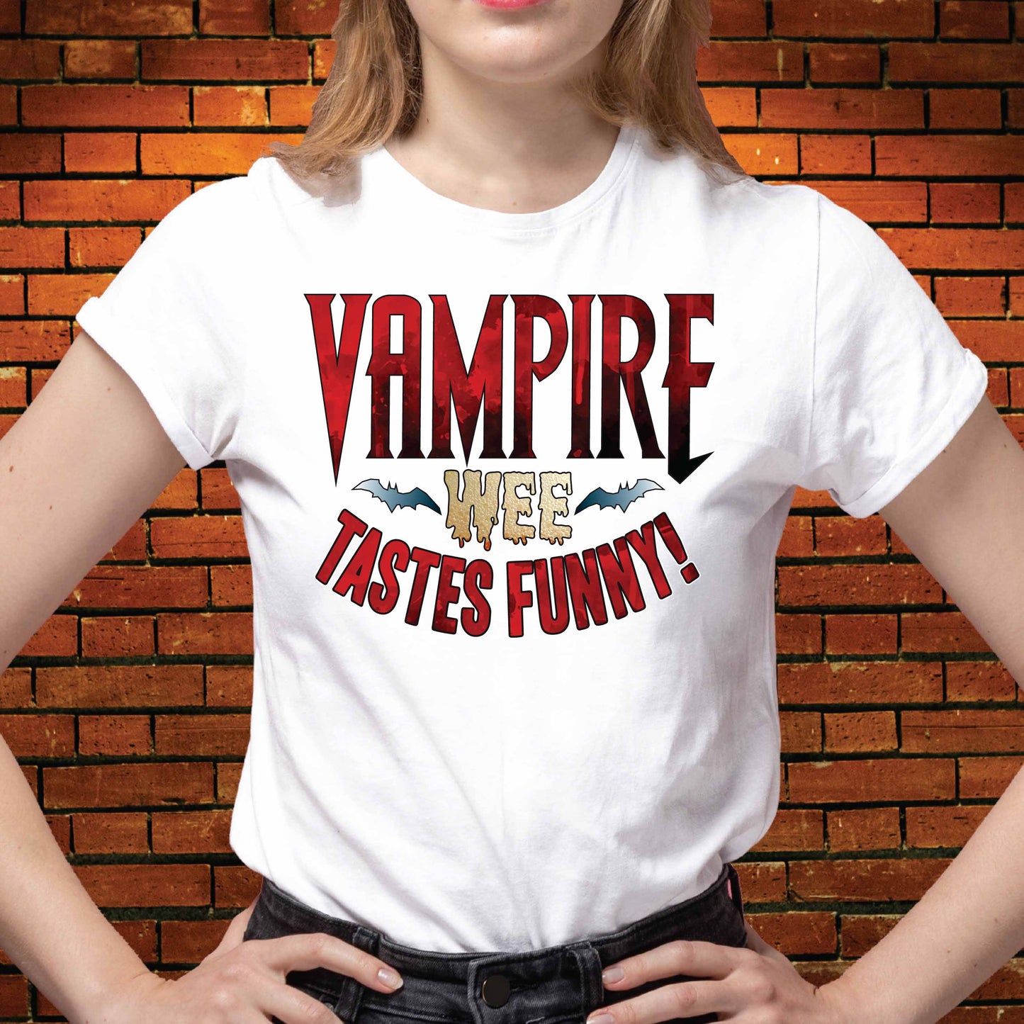 Vampire Wee Funny Slogan Cotton T-Shirt