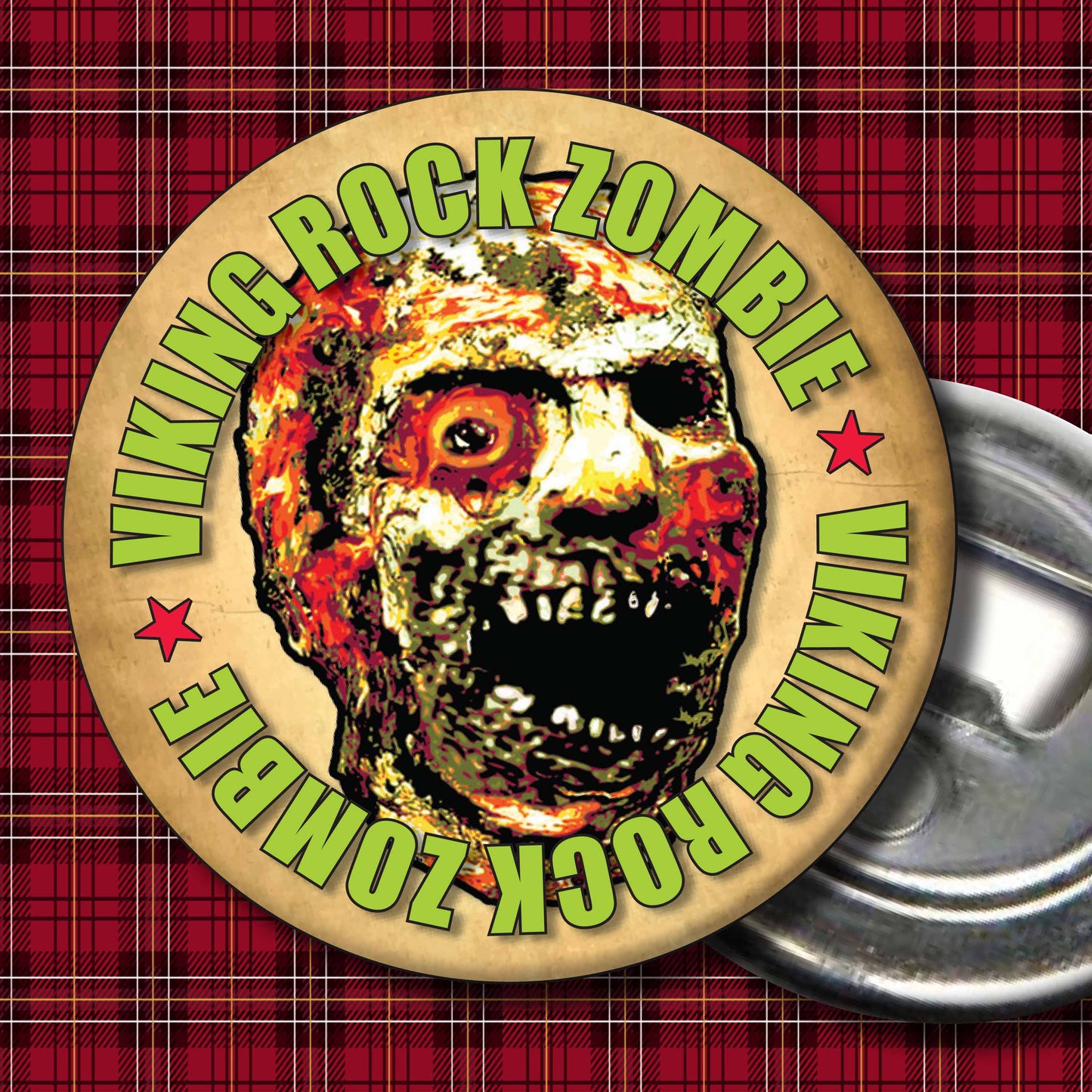 Viking Rock Zombie - Art Print + Birthday Card + Metal Pin Badge