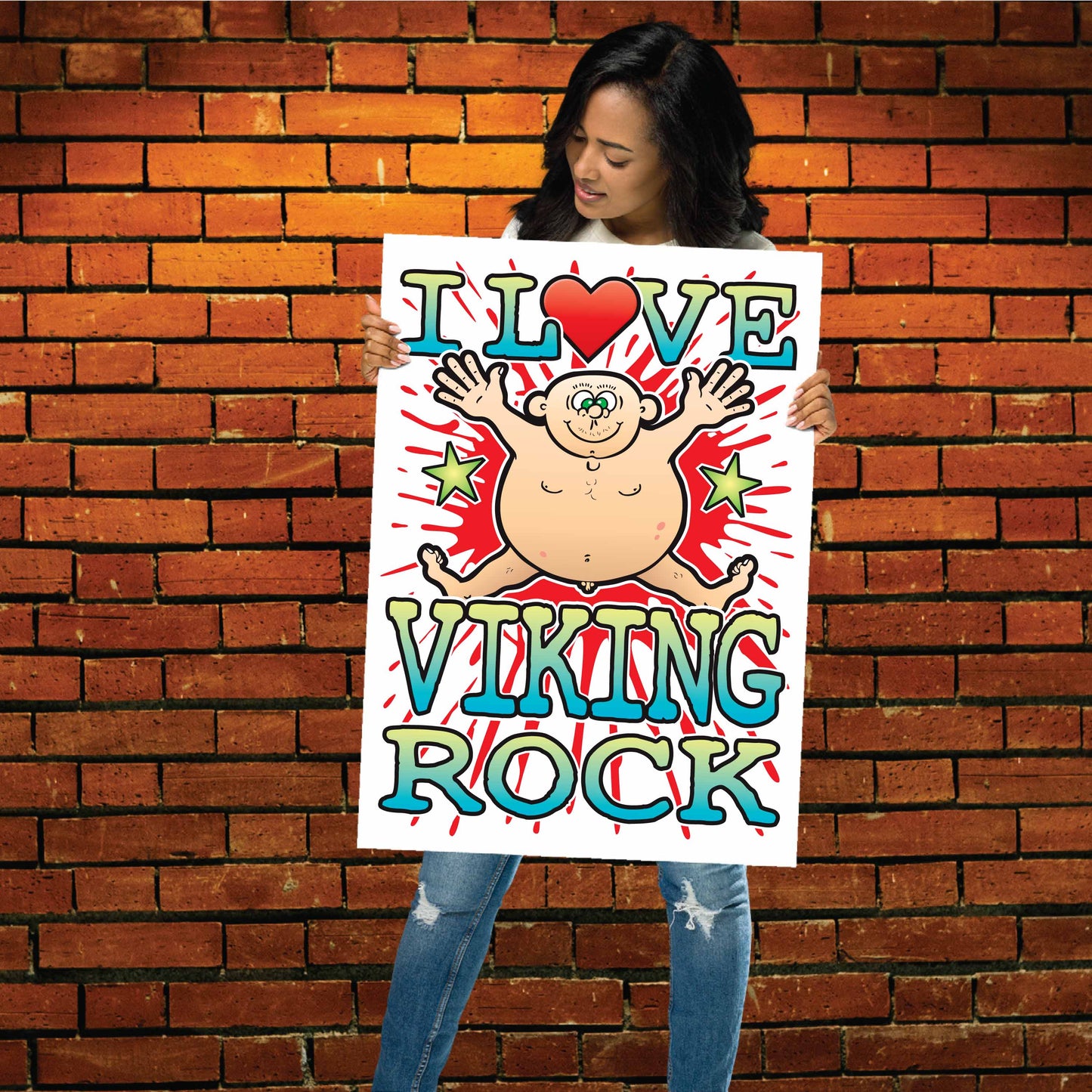 Viking Rock 50x70cm Wall Art / Love Music Poster
