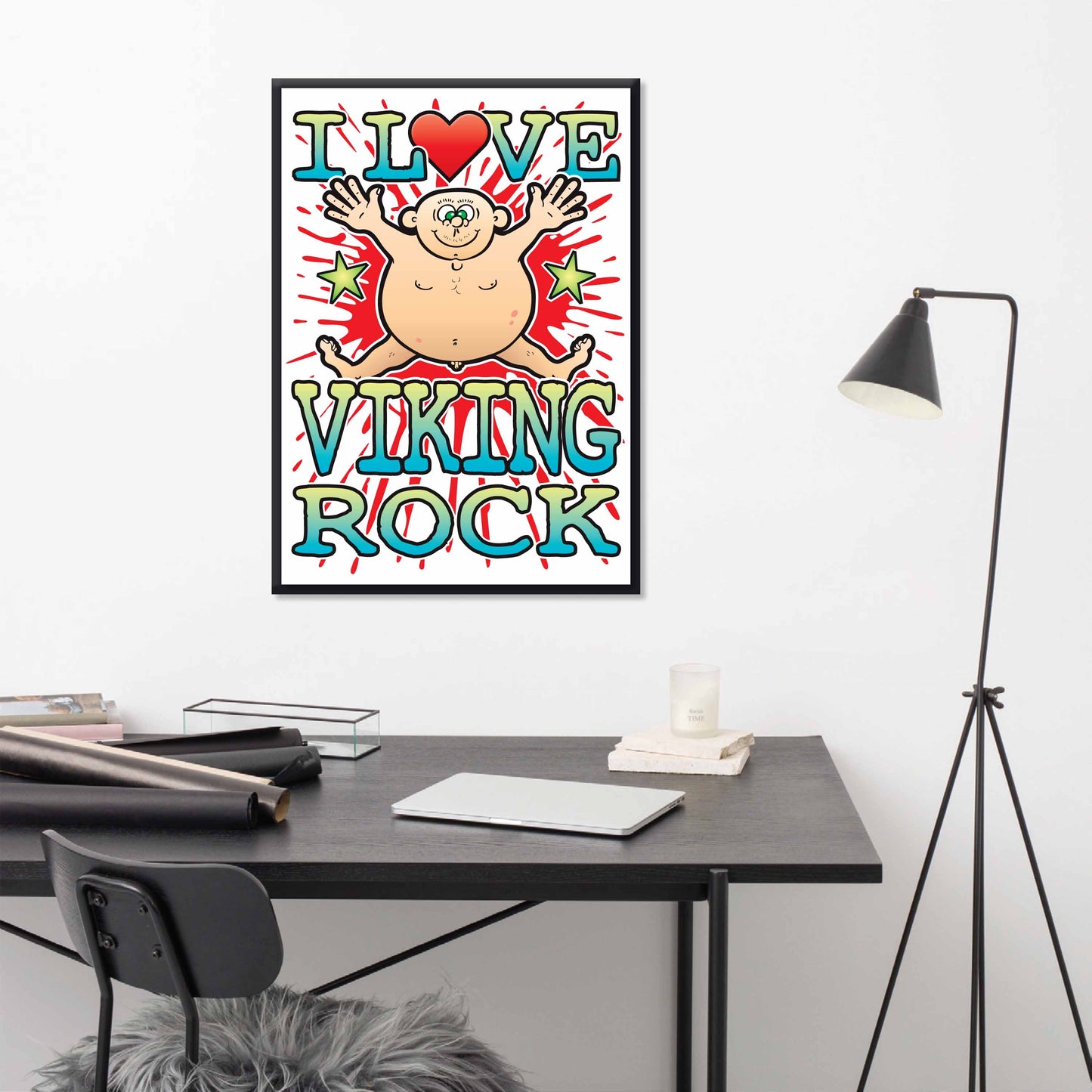 Viking Rock 50x70cm Wall Art / Love Music Poster