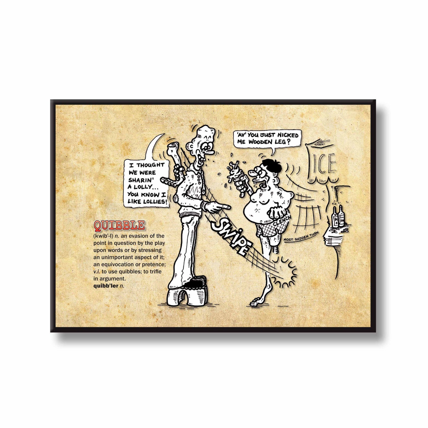 Quibble Cartoon Art Print