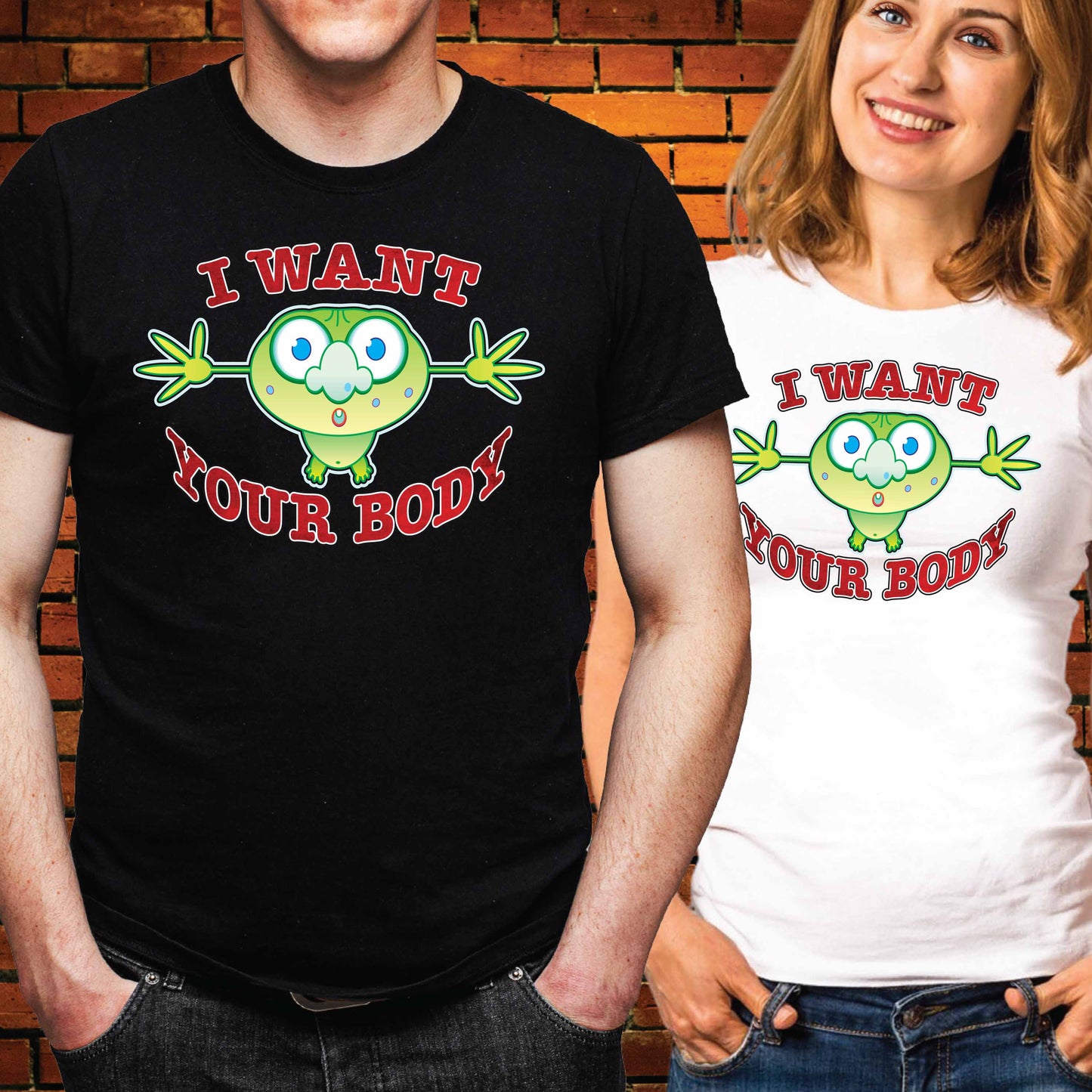 Want Your Body Funny Slogan Cotton T-Shirt