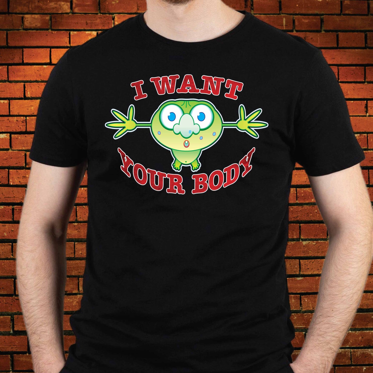 Want Your Body Funny Slogan Cotton T-Shirt