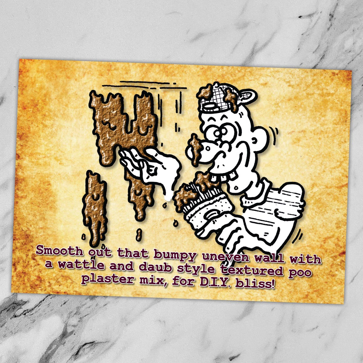 Wattle and Daub Cartoon Art Print