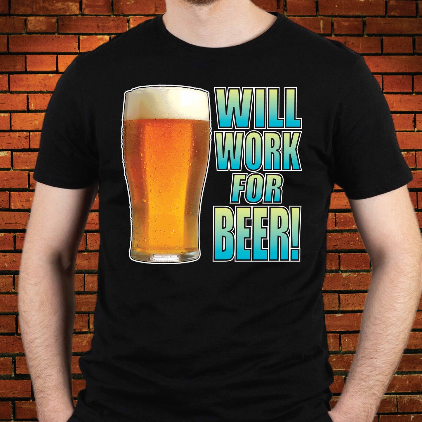 Work For Beer Funny Slogan Cotton T-Shirt