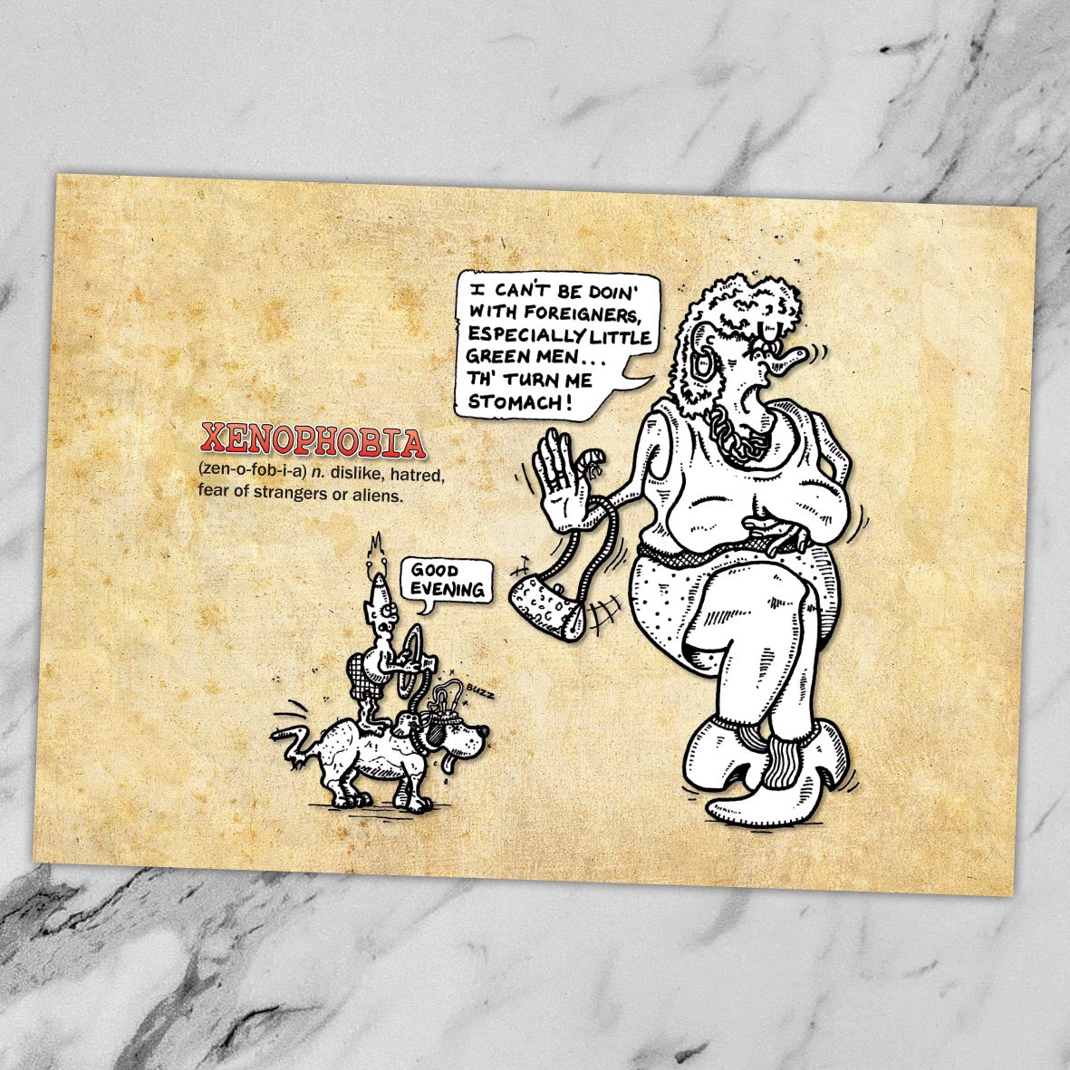 Xenophobia Cartoon Art Print