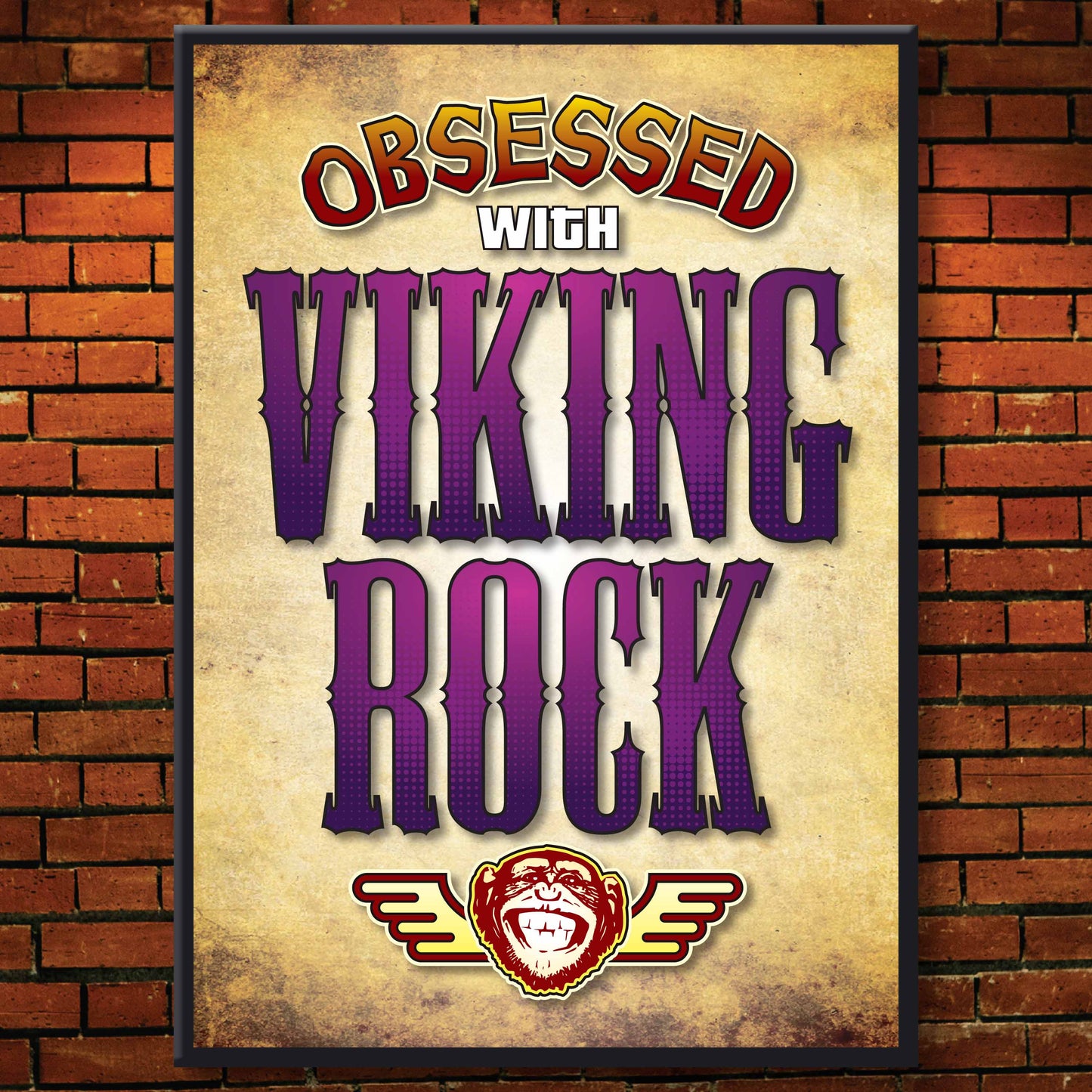 Viking Rock - Obsessed Art Poster + Birthday / Greetings Card