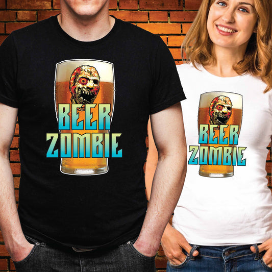 Beer Zombie Funny Slogan Cotton T-Shirt
