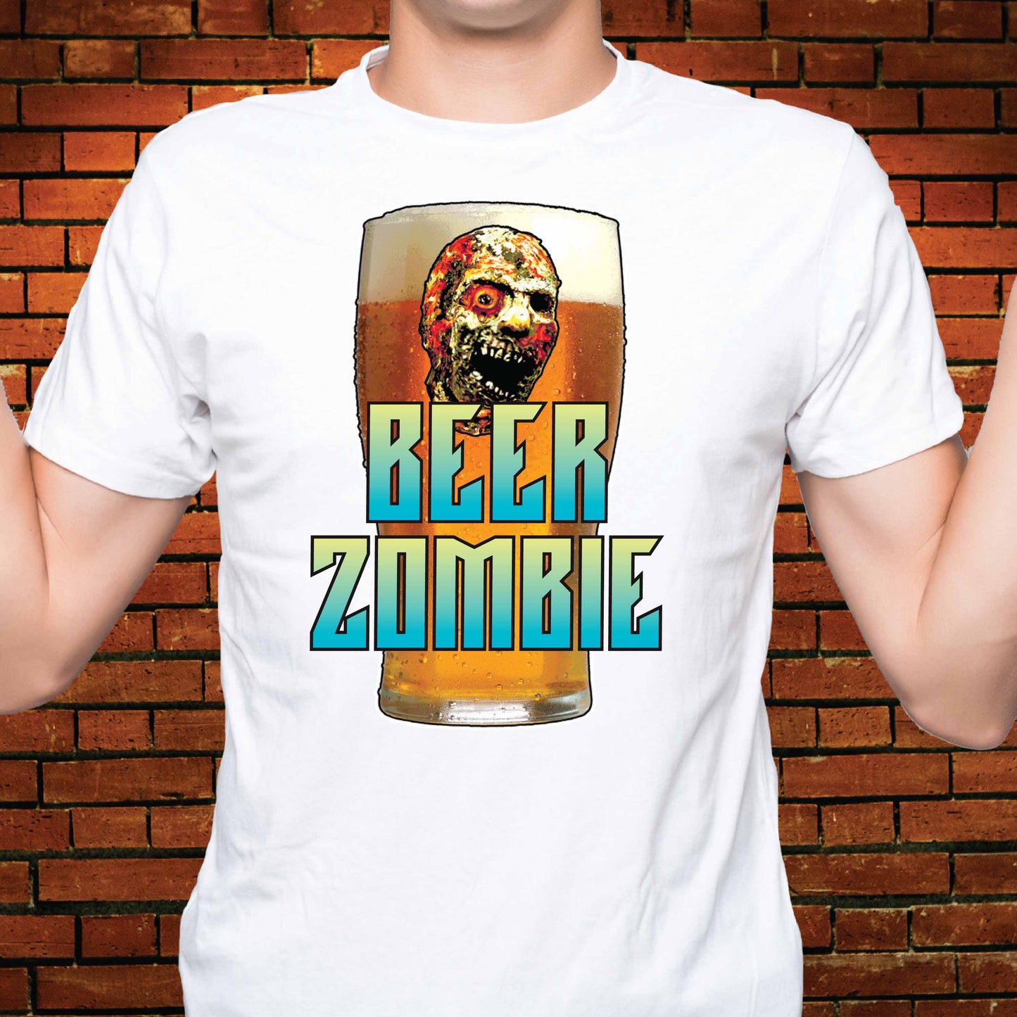 Beer Zombie Funny Slogan Cotton T-Shirt