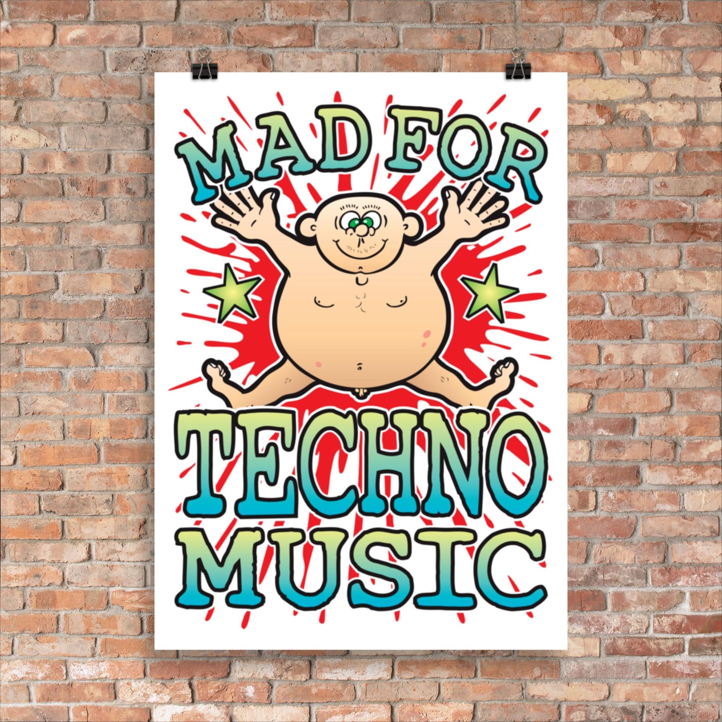 Techno Music 50x70cm Wall Art / Mad For Music Poster