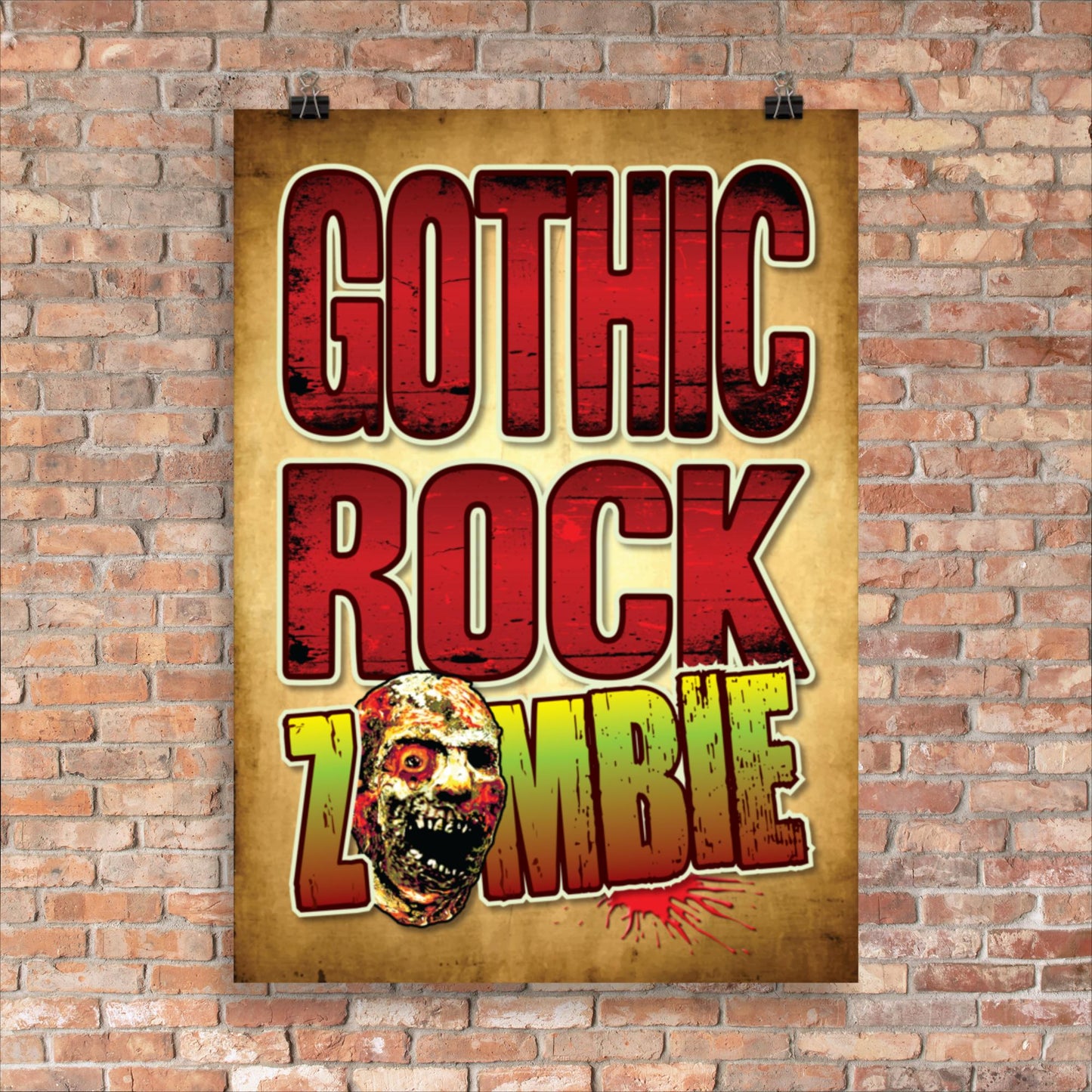 Gothic Rock Zombie Poster 50 x 70cm