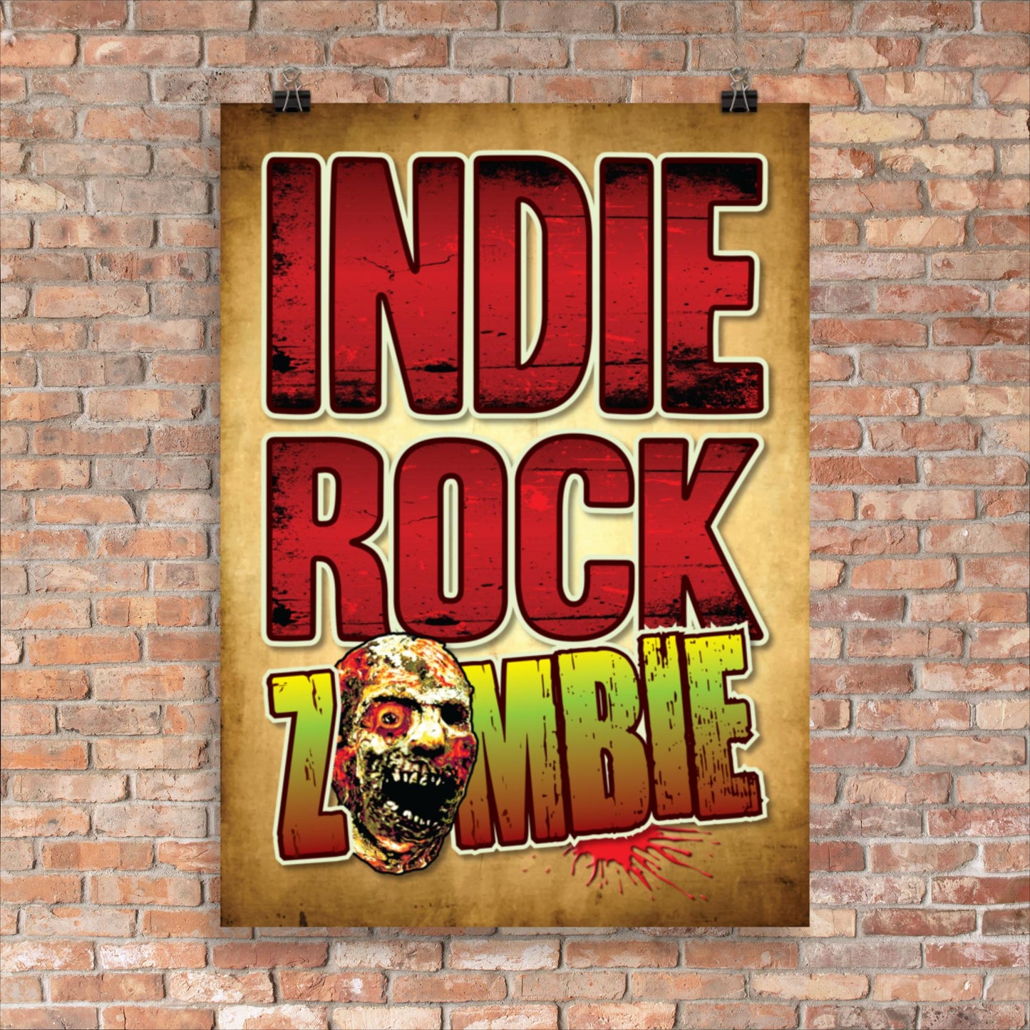 Indie Rock Zombie Poster 50 x 70cm