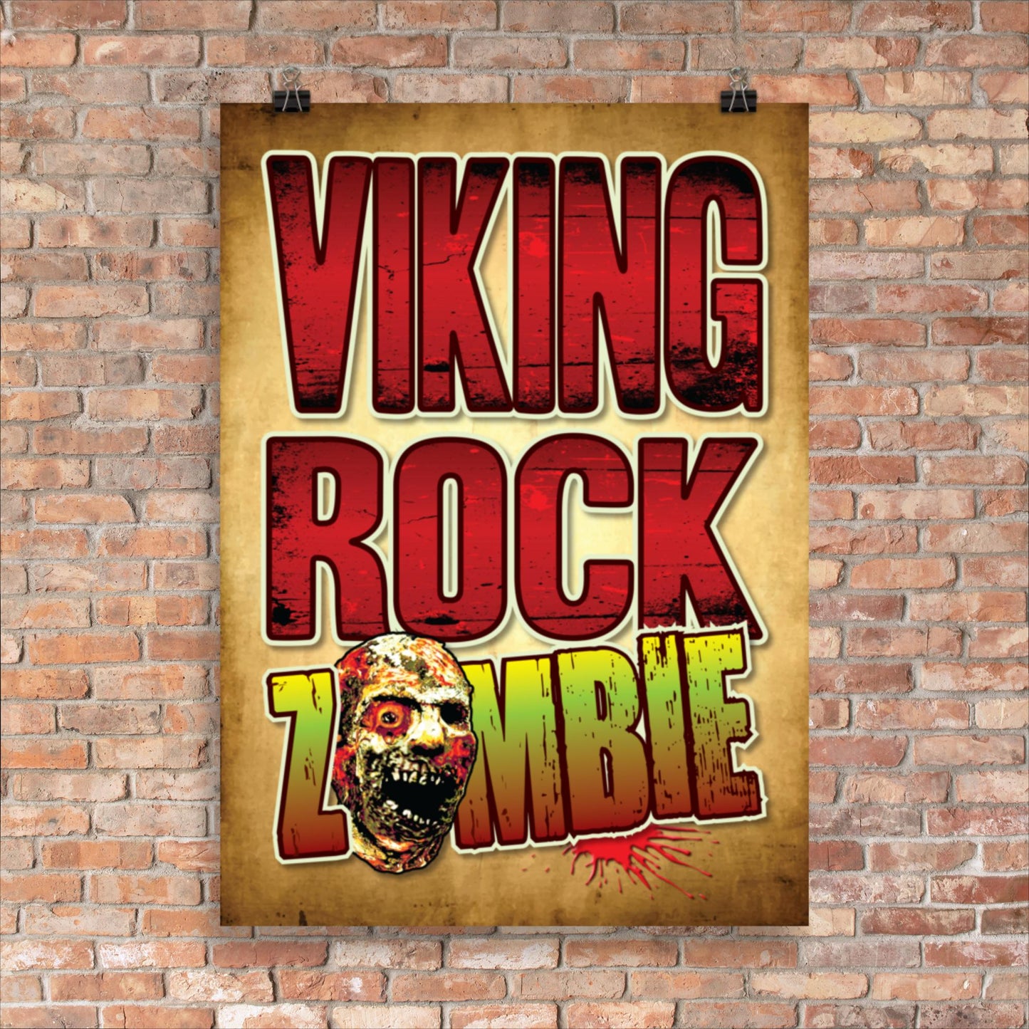 Viking Metal Zombie Poster 50 x 70cm