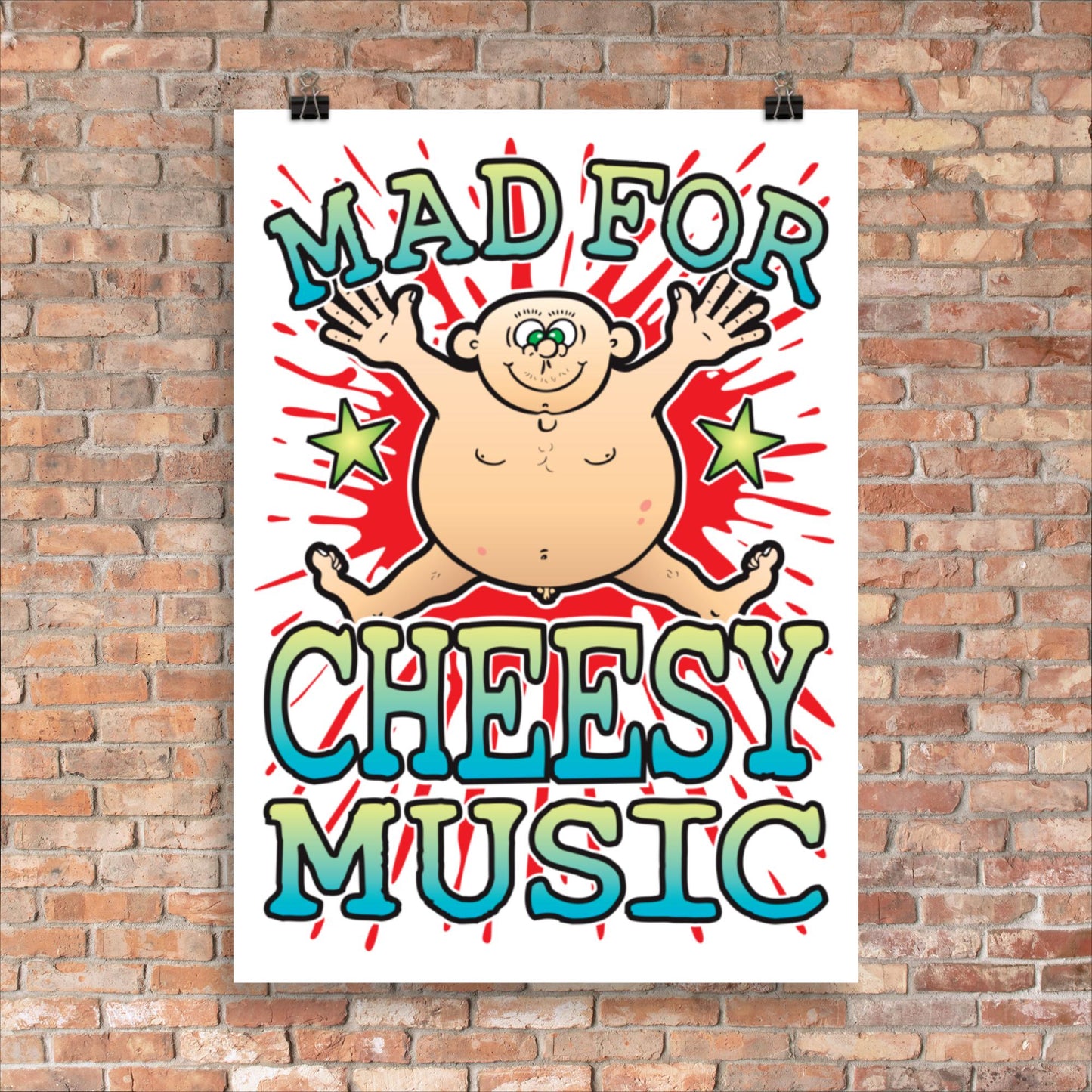 Cheesy Music 50x70cm Wall Art / Mad For Music Poster