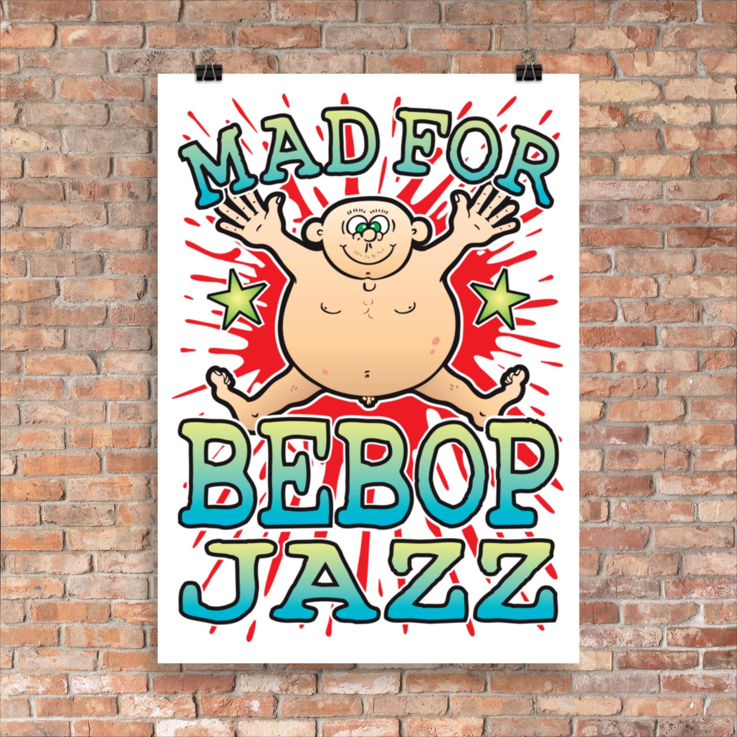 Bebop Jazz 50x70cm Wall Art / Mad For Music Poster
