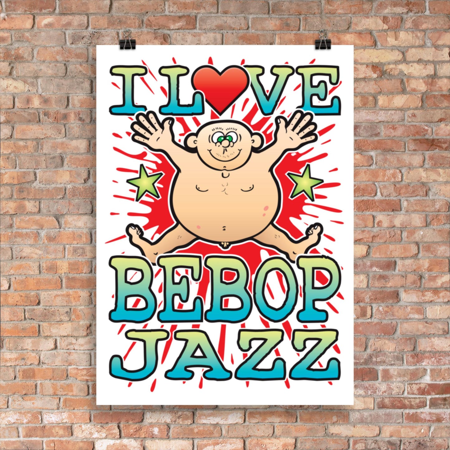 Bebop Jazz 50x70cm Wall Art / Love Music Poster