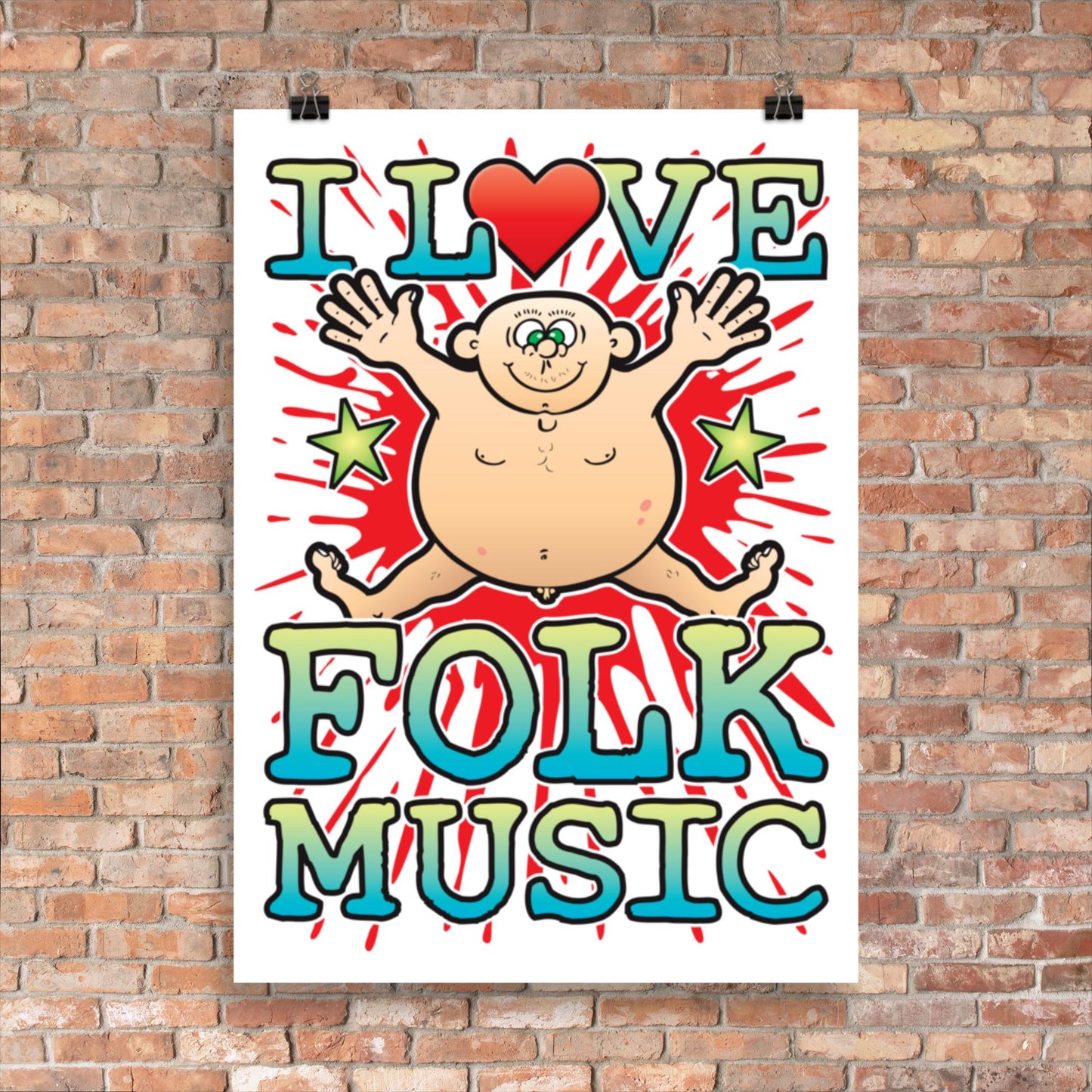 Folk Music 50x70cm Wall Art / Love Music Poster