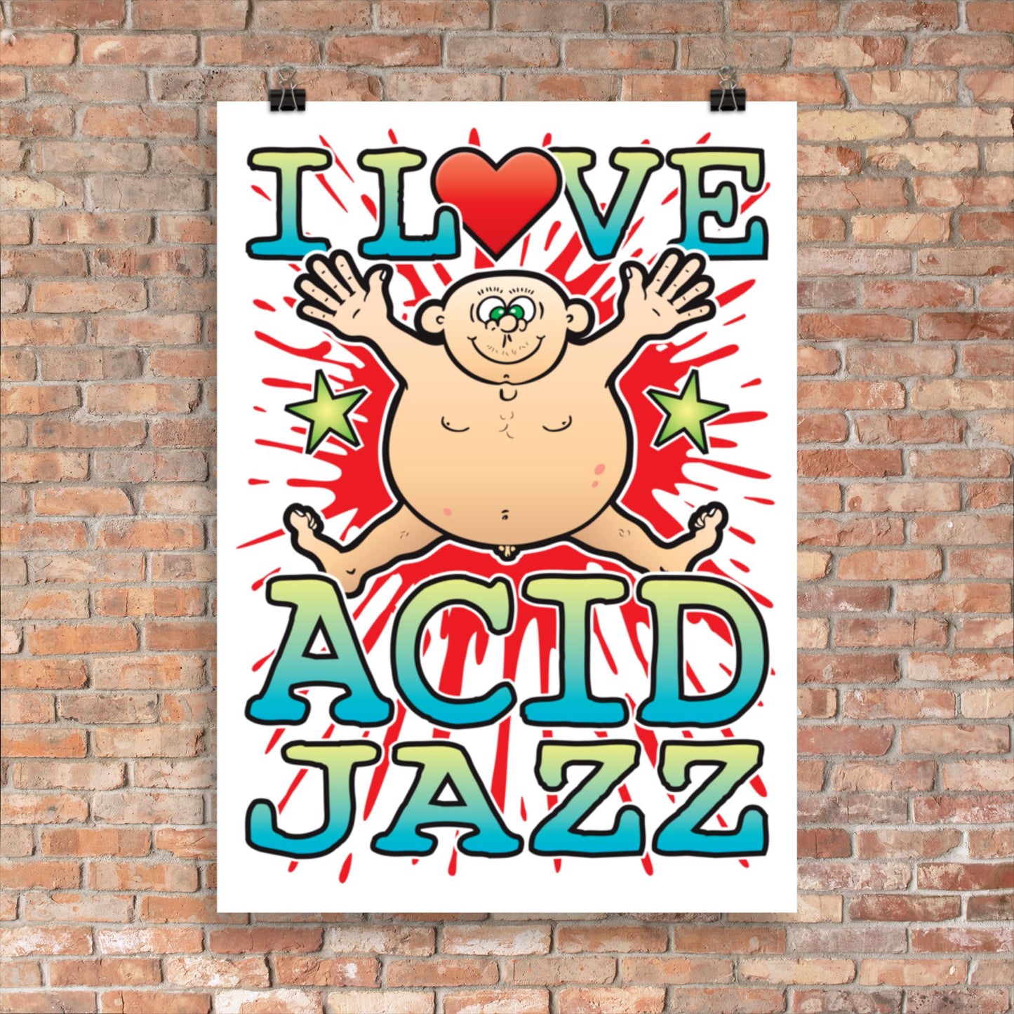 Acid Jazz 50x70cm Wall Art / Love Music Poster
