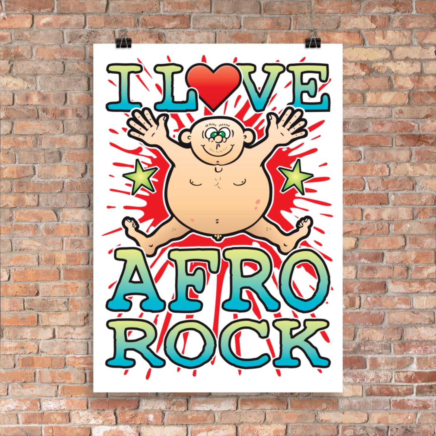 Afro Rock 50x70cm Wall Art / Love Music Poster