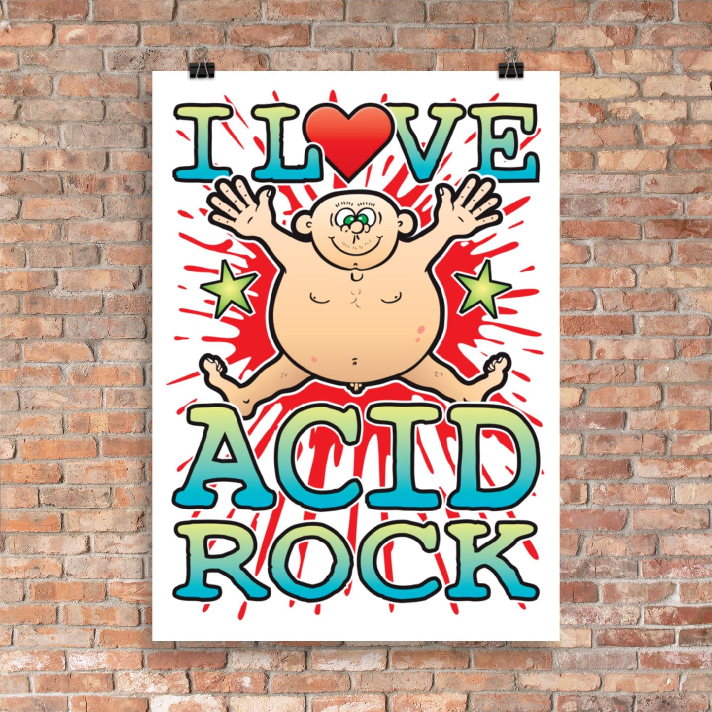 Acid Rock 50x70cm Wall Art / Love Music Poster