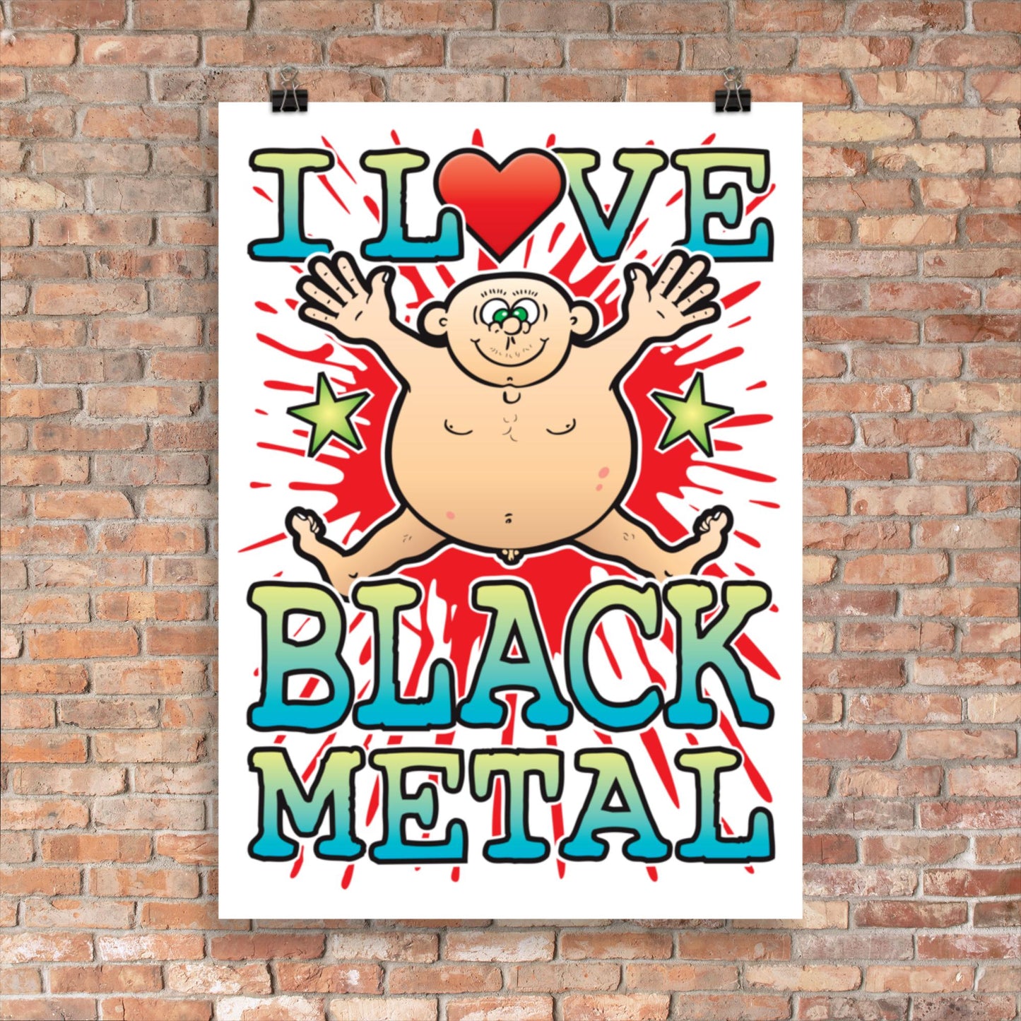 Black Metal 50x70cm Wall Art / Love Music Poster