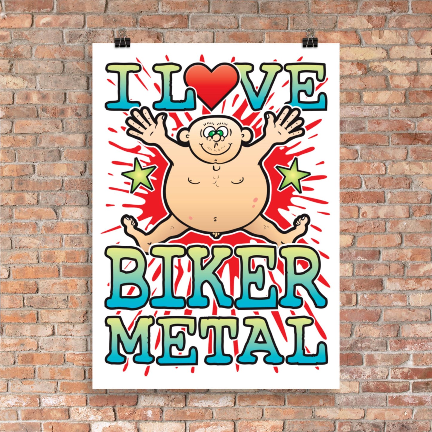 Biker Metal 50x70cm Wall Art / Love Music Poster