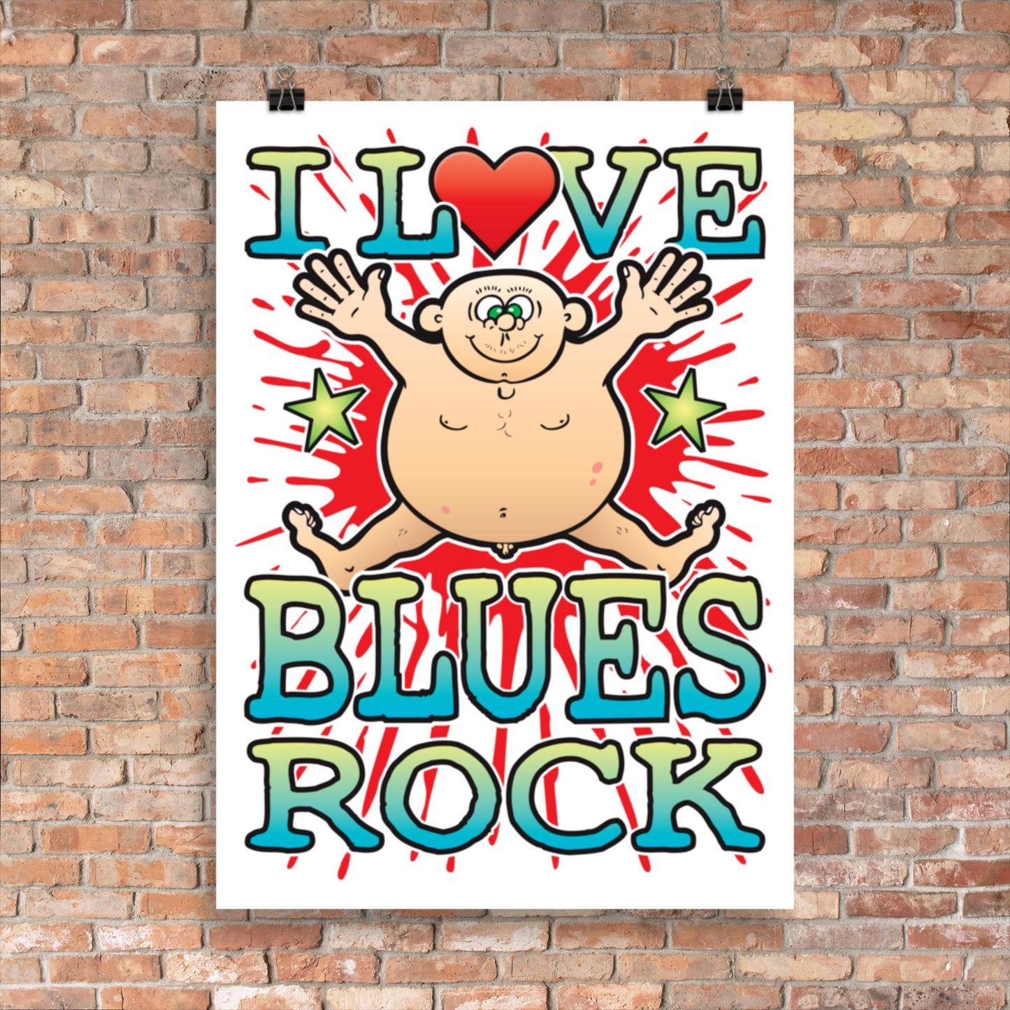 Blues Rock 50x70cm Wall Art / Love Music Poster
