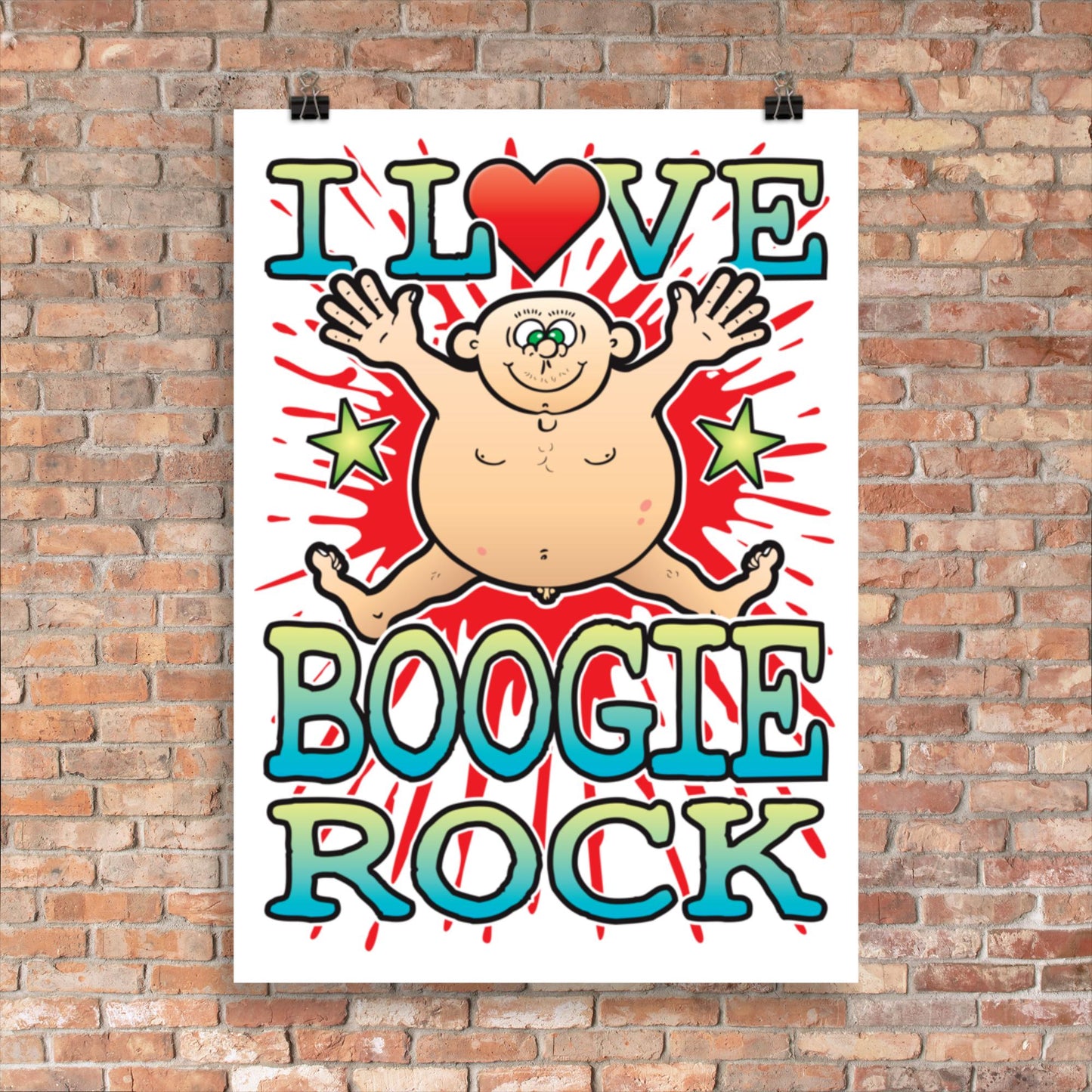 Boogie Rock 50x70cm Wall Art / Love Music Poster