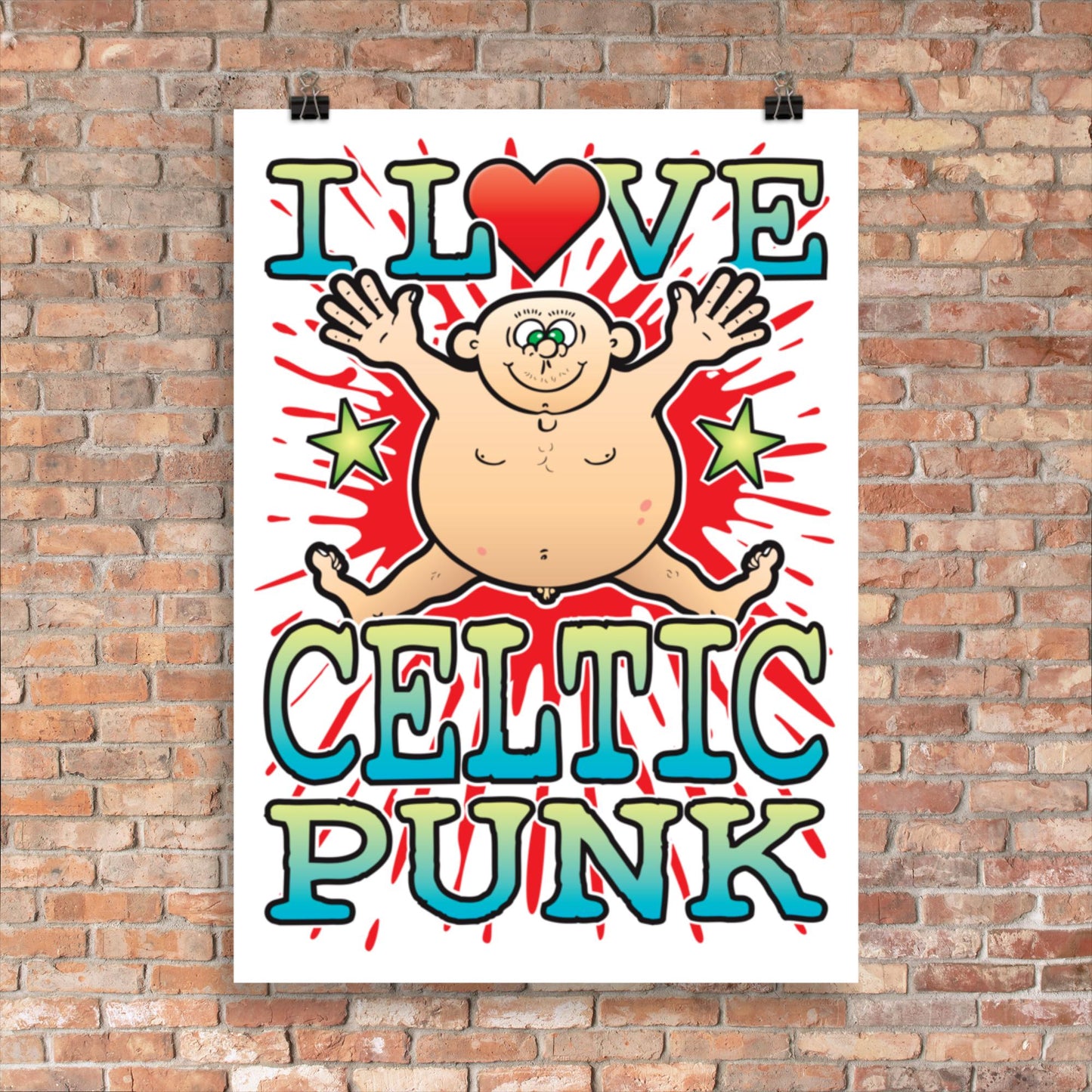 Celtic Punk 50x70cm Wall Art / Love Music Poster