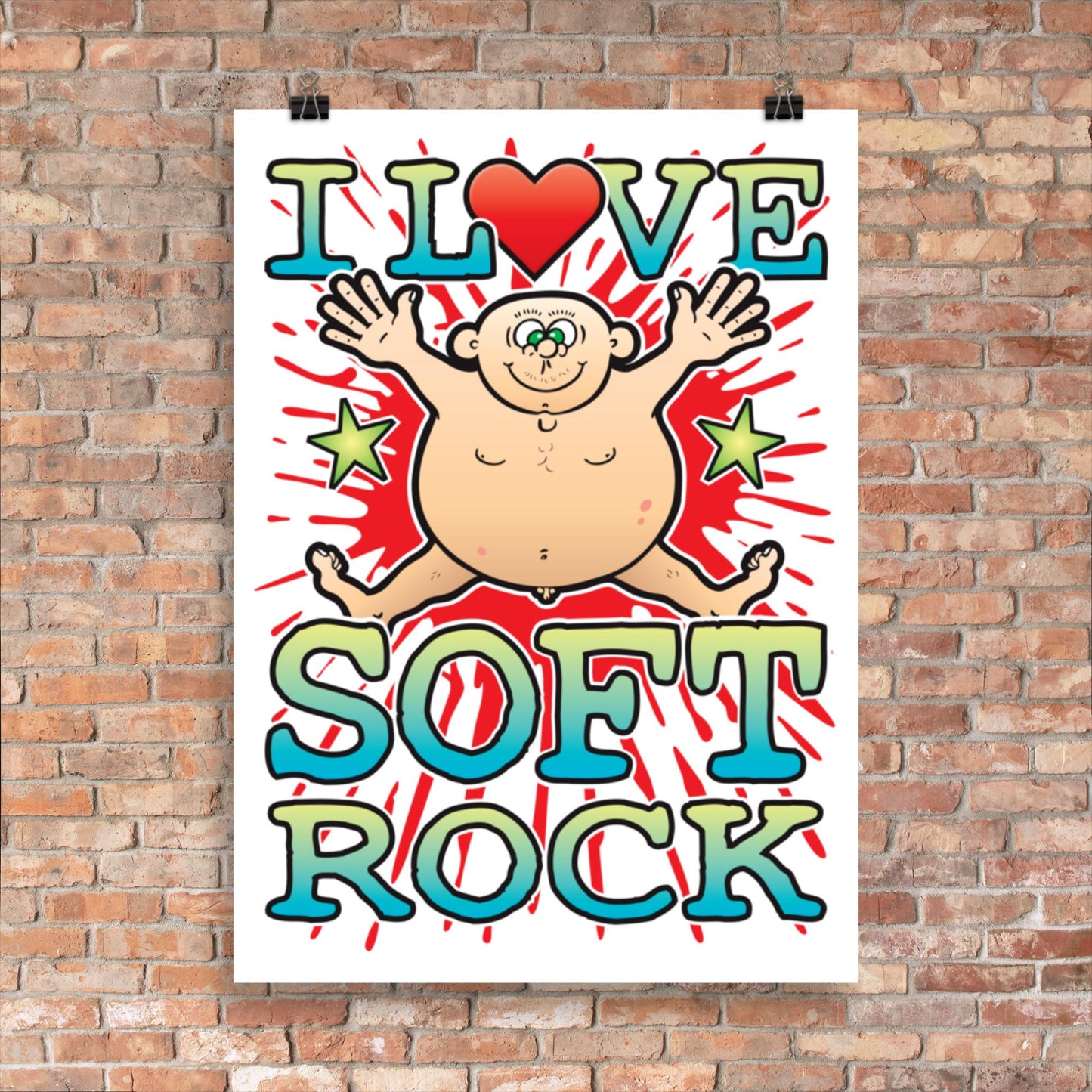 Soft Rock 50x70cm Wall Art / Love Music Poster