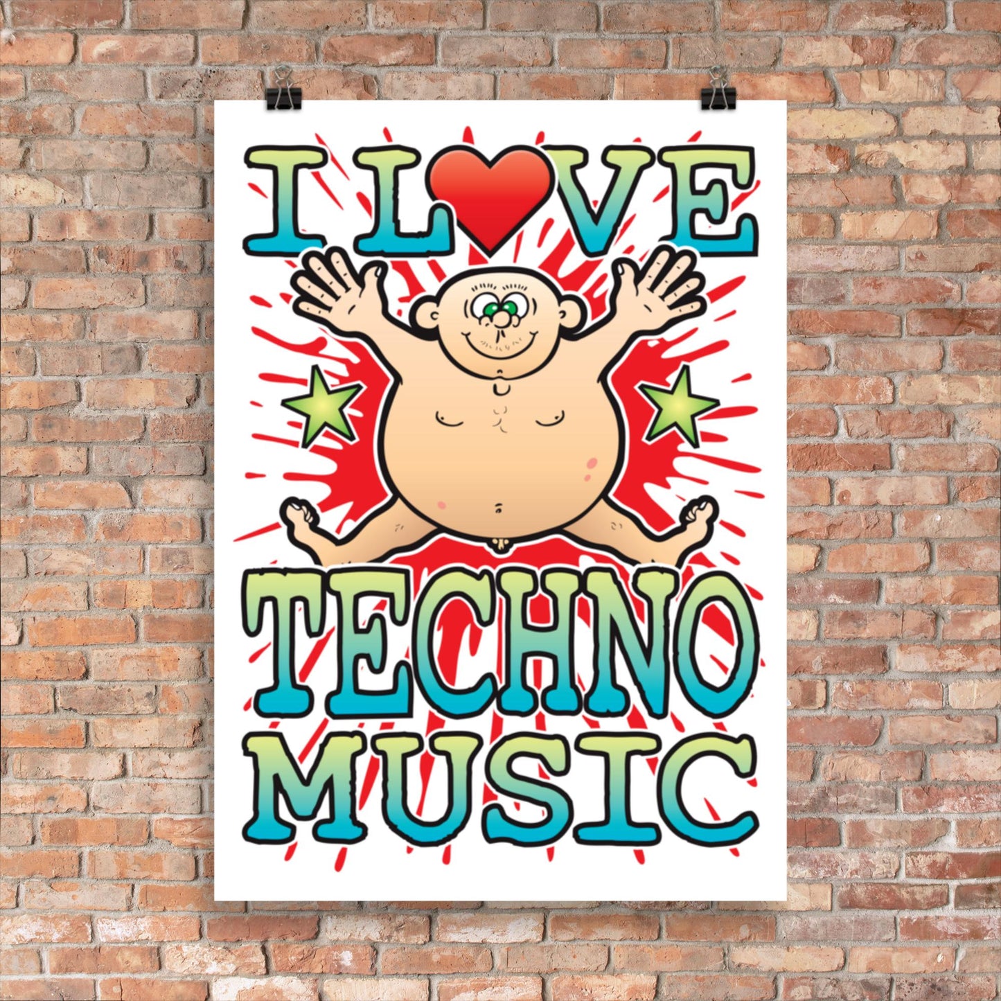 Techno Music 50x70cm Wall Art / Love Music Poster