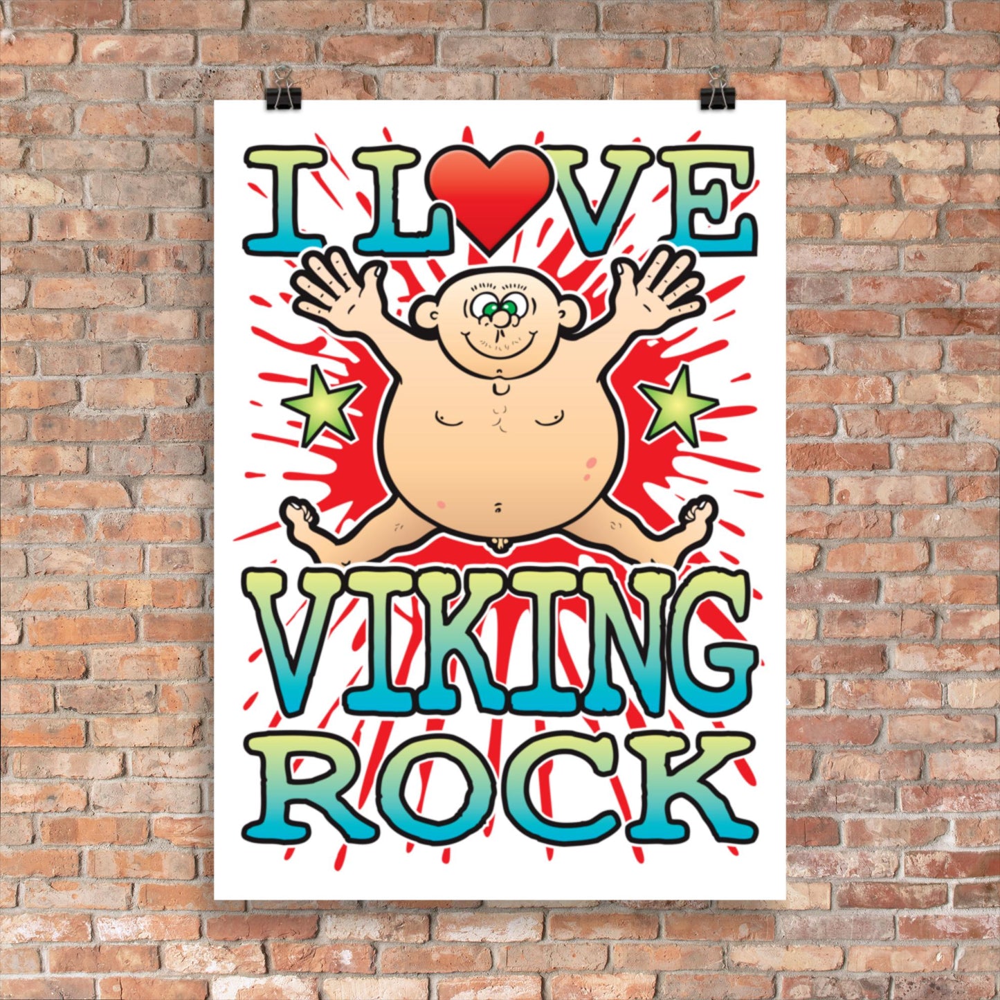 Viking Rock 50x70cm Wall Art / Love Music Poster