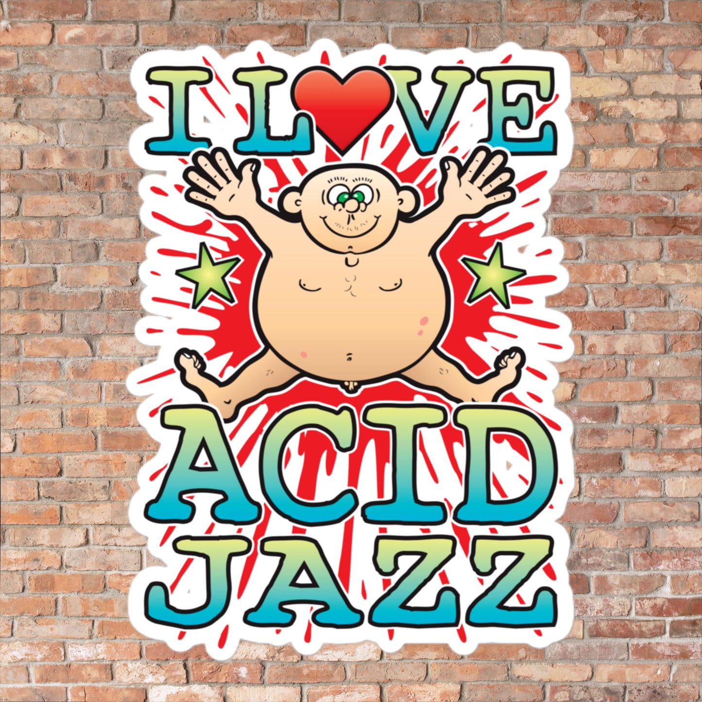 Acid Jazz Vinyl Kiss-Cut Sticker / 14 x 10cm