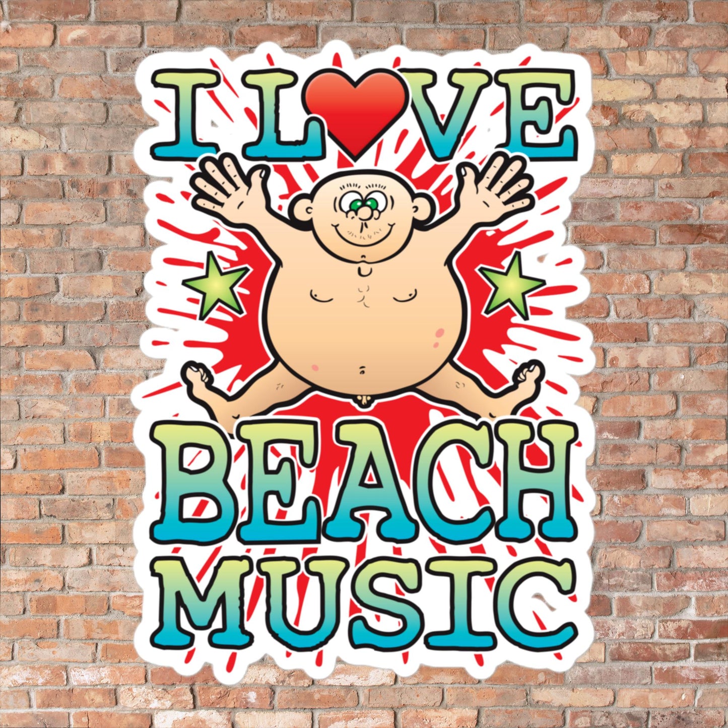 Beach Music Vinyl Kiss-Cut Sticker / 14 x 10cm