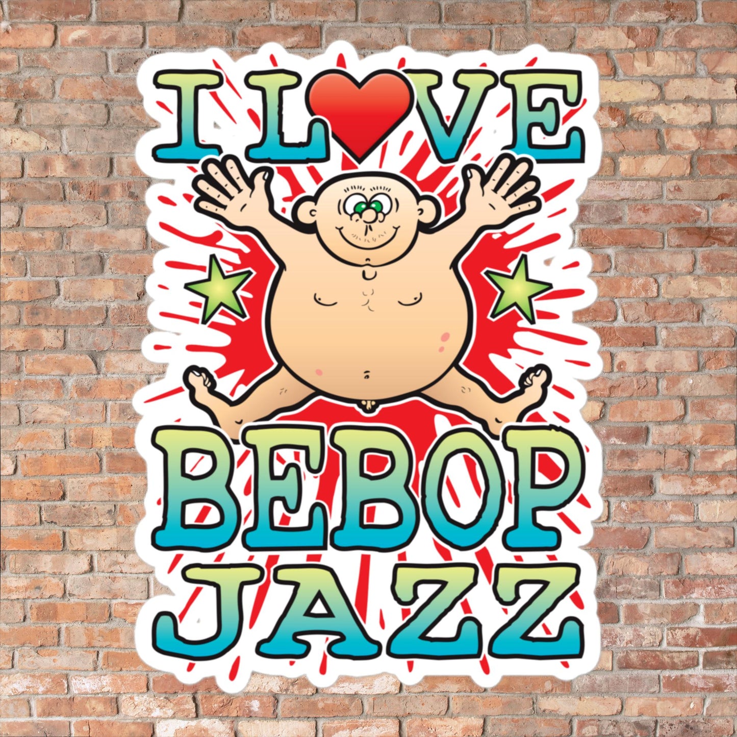 Bebop Jazz Vinyl Kiss-Cut Sticker / 14 x 10cm