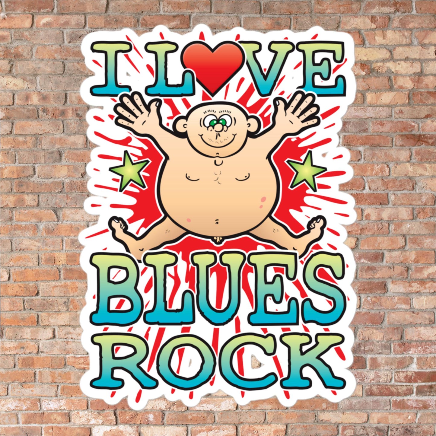 Blues Rock Vinyl Kiss-Cut Sticker / 14 x 10cm