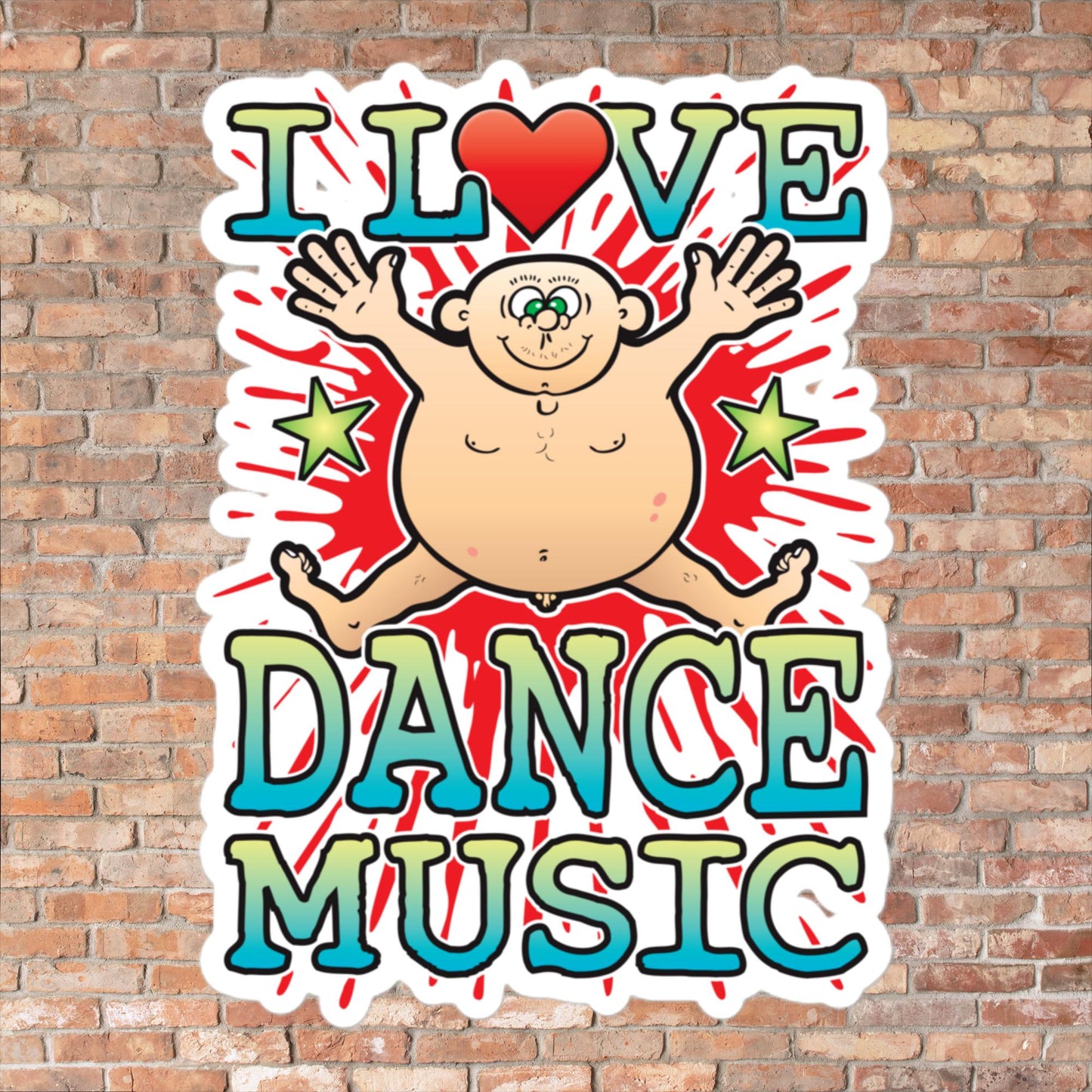 Dance Music Vinyl Kiss-Cut Sticker / 14 x 10cm