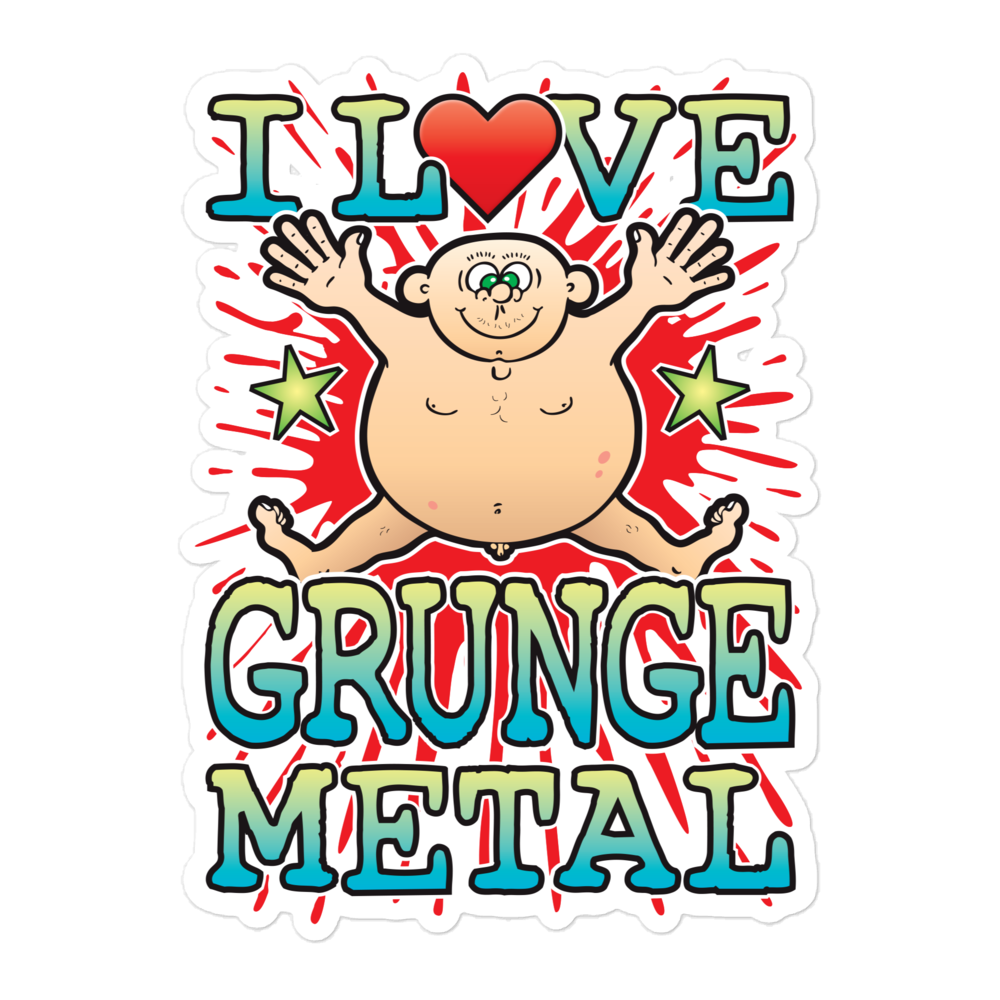 Grunge Metal Vinyl Kiss-Cut Sticker / 14 x 10cm