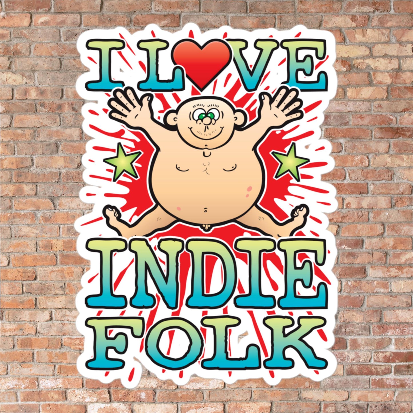 Indie Folk Vinyl Kiss-Cut Sticker / 14 x 10cm