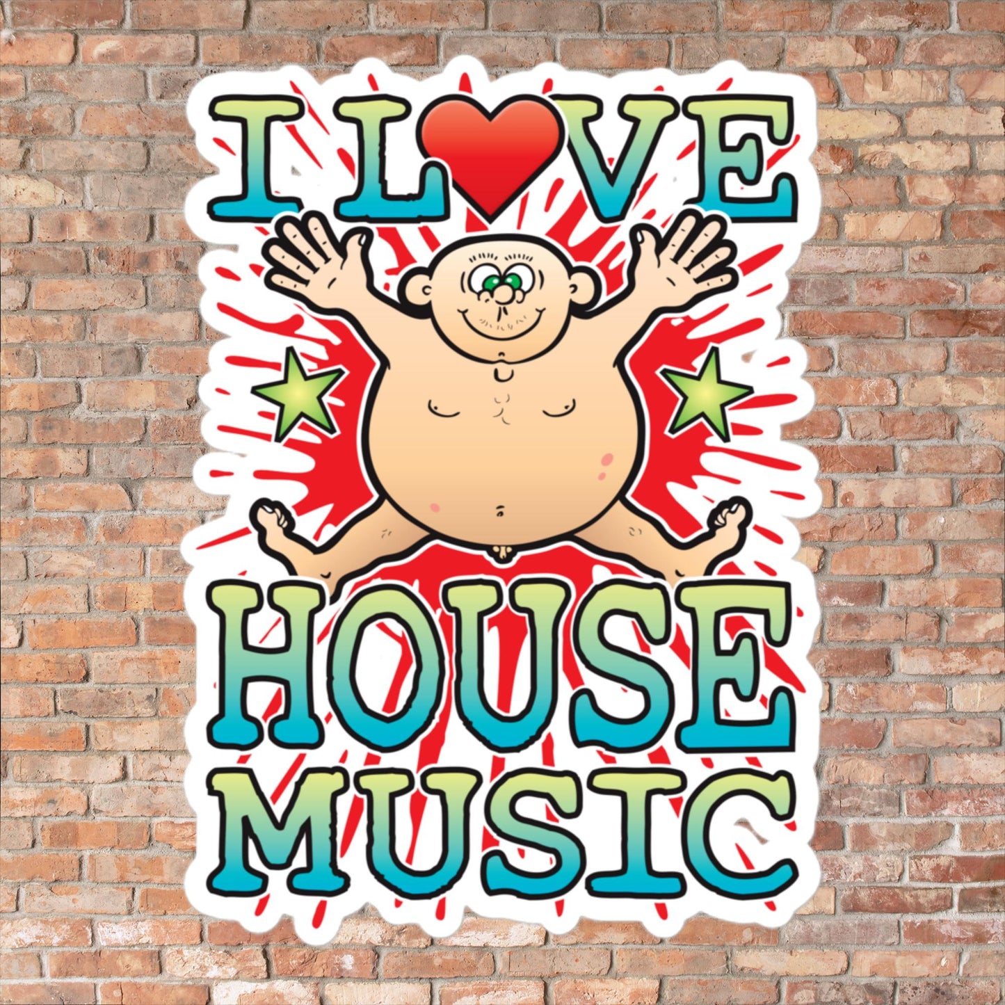 House Music Vinyl Kiss-Cut Sticker / 14 x 10cm