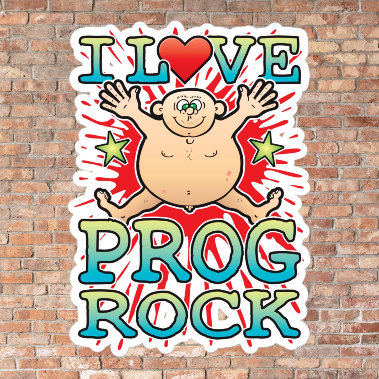 Prog Rock Vinyl Kiss-Cut Sticker / 14 x 10cm