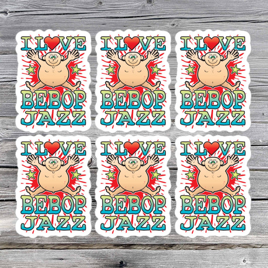 Bebop Jazz Vinyl Kiss-Cut Stickers