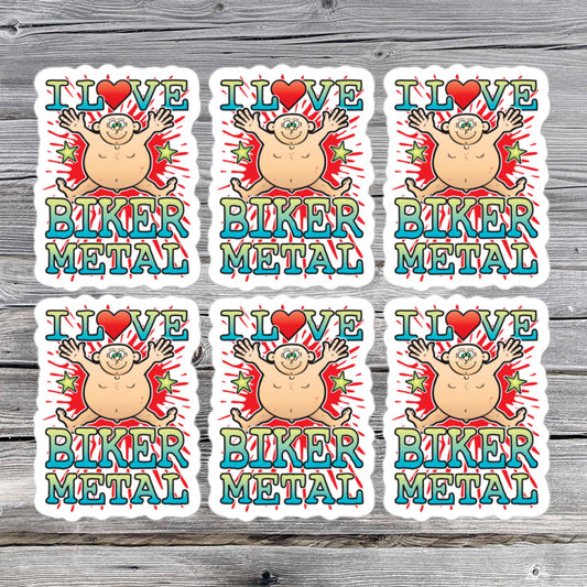 Biker Metal Vinyl Kiss-Cut Stickers