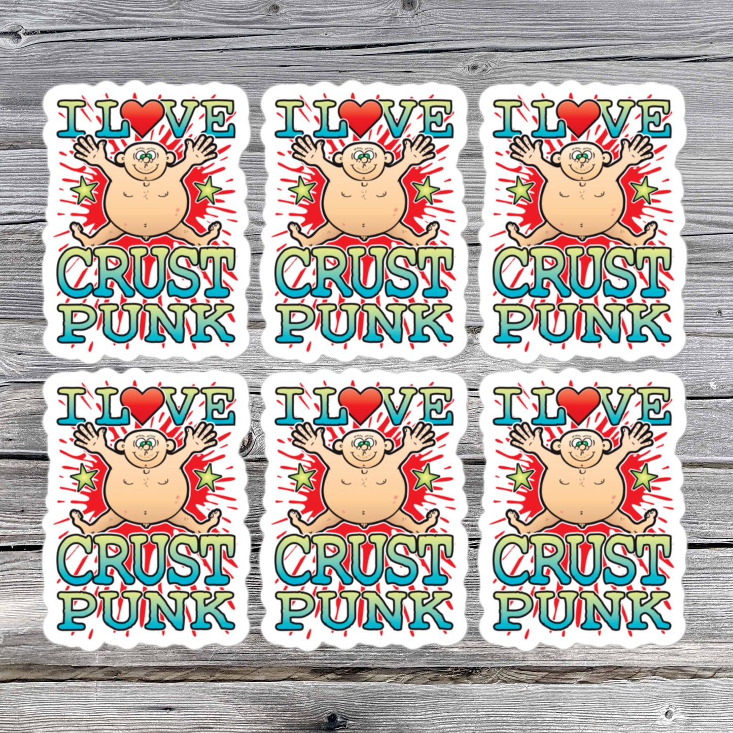 Crust Punk Vinyl Kiss-Cut Stickers