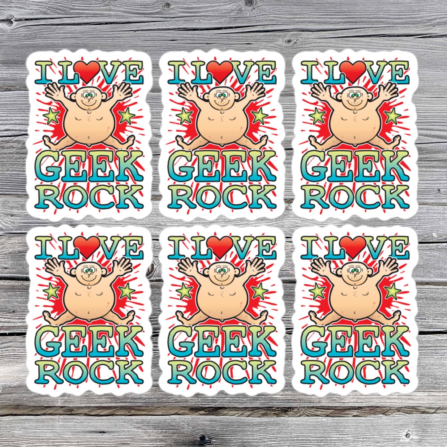 Geek Rock Vinyl Kiss-Cut Stickers